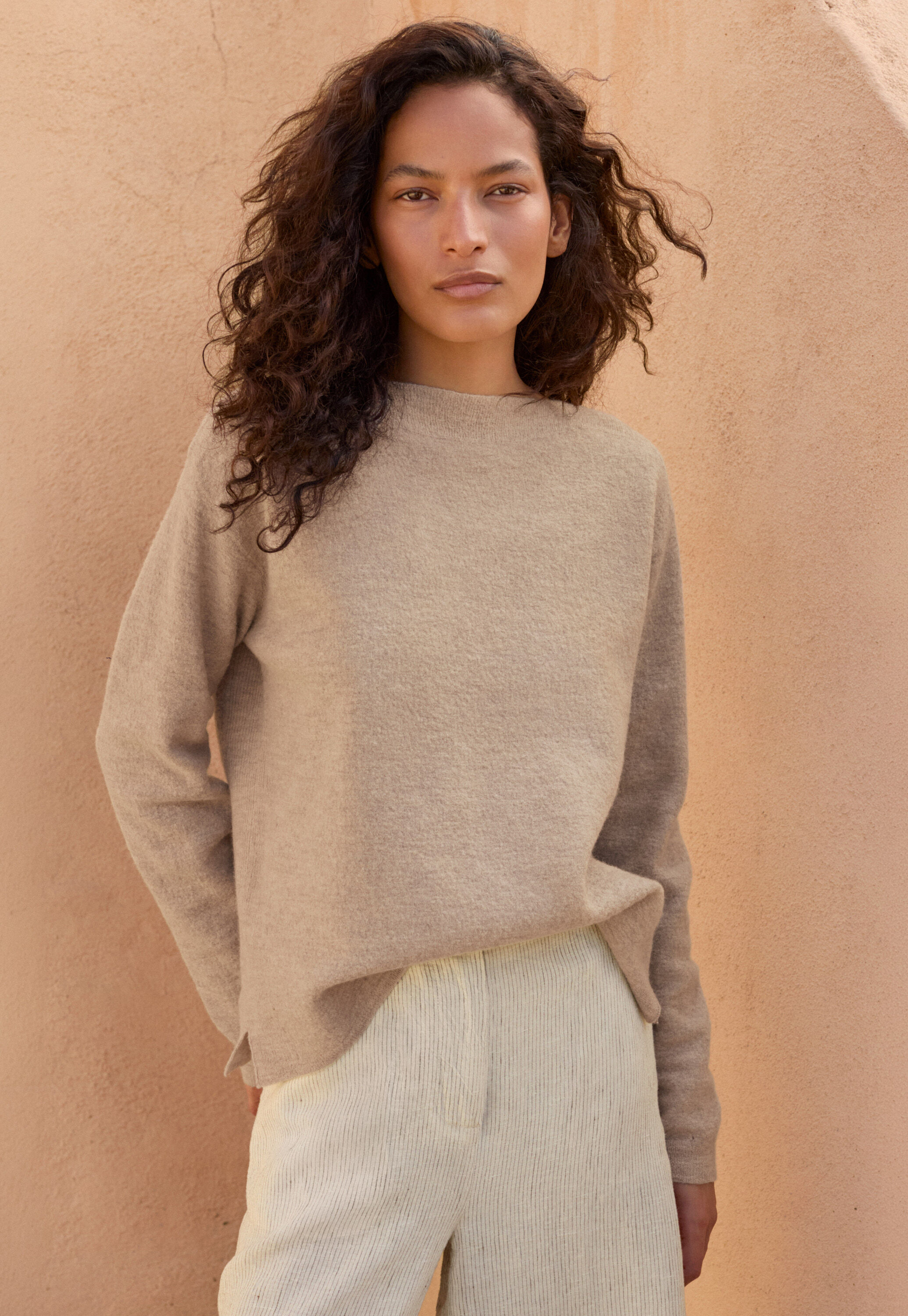 Boxy sweater, Fawn, large