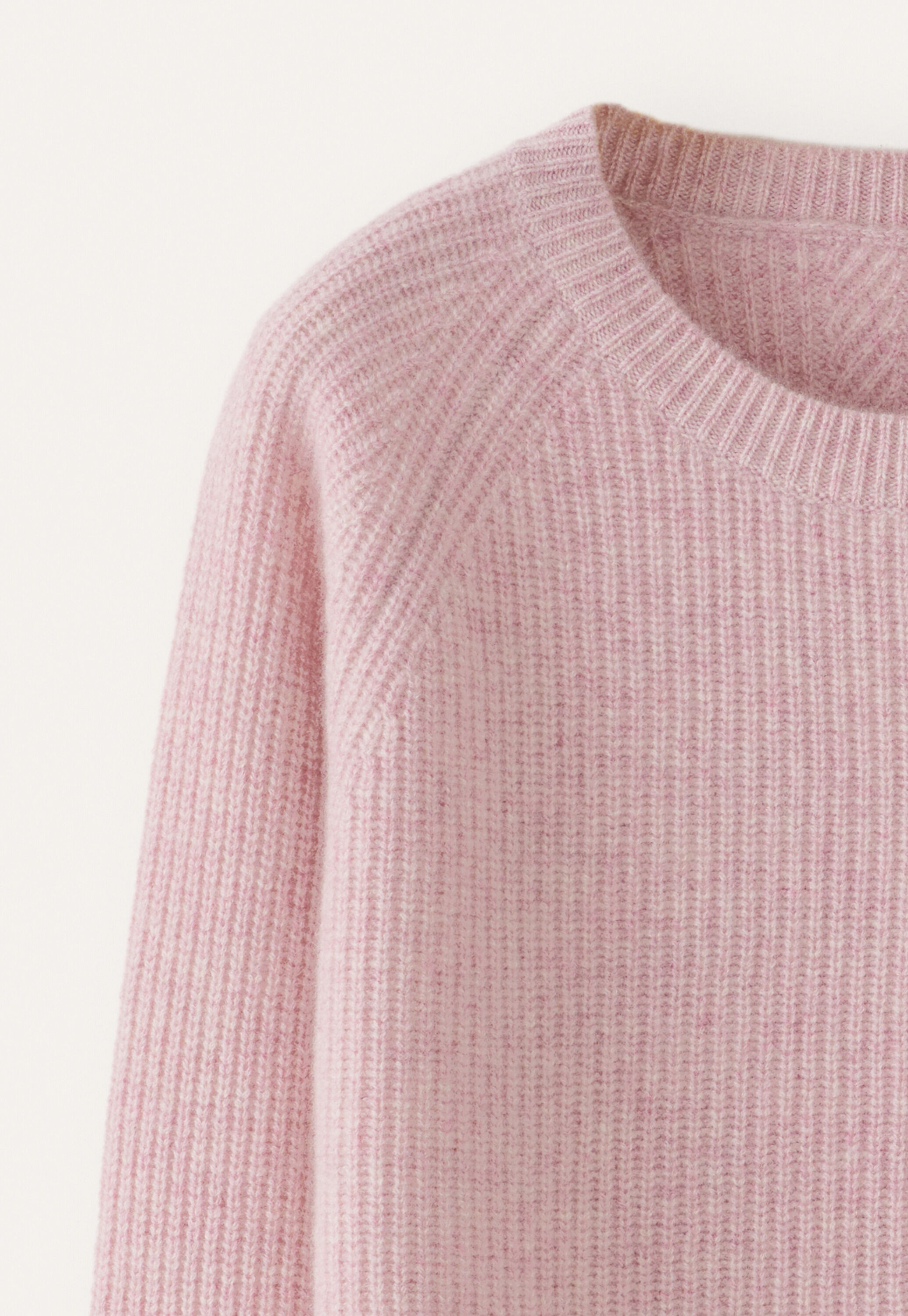 Ribbed crew-neck sweater, Soft orchid, large