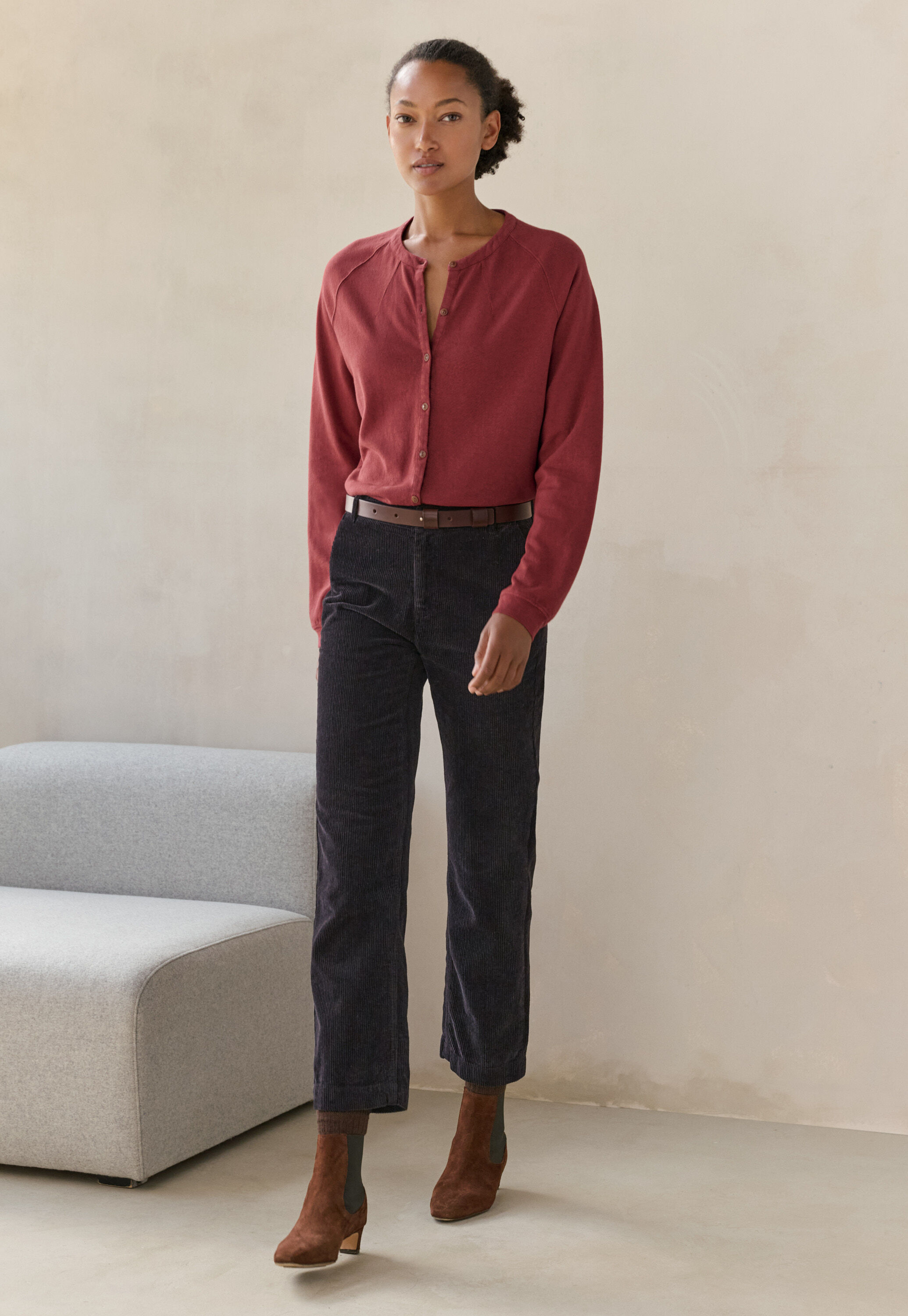 Zip-front cardigan