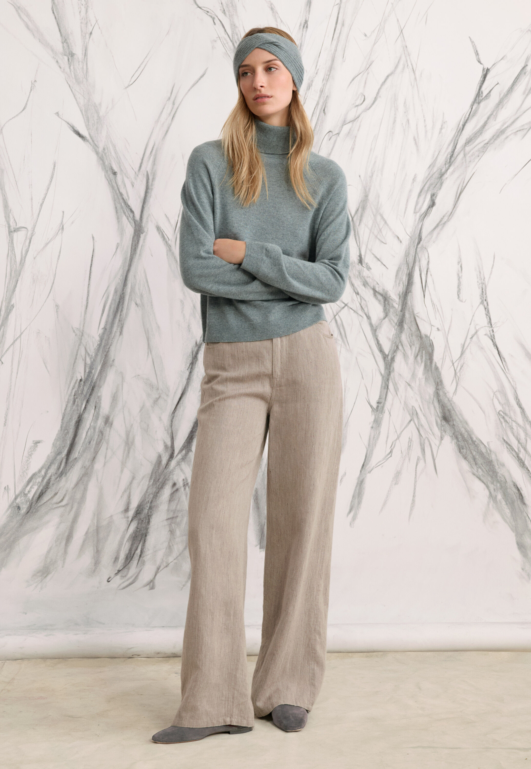 Roll-neck sweater, Lagoon, large