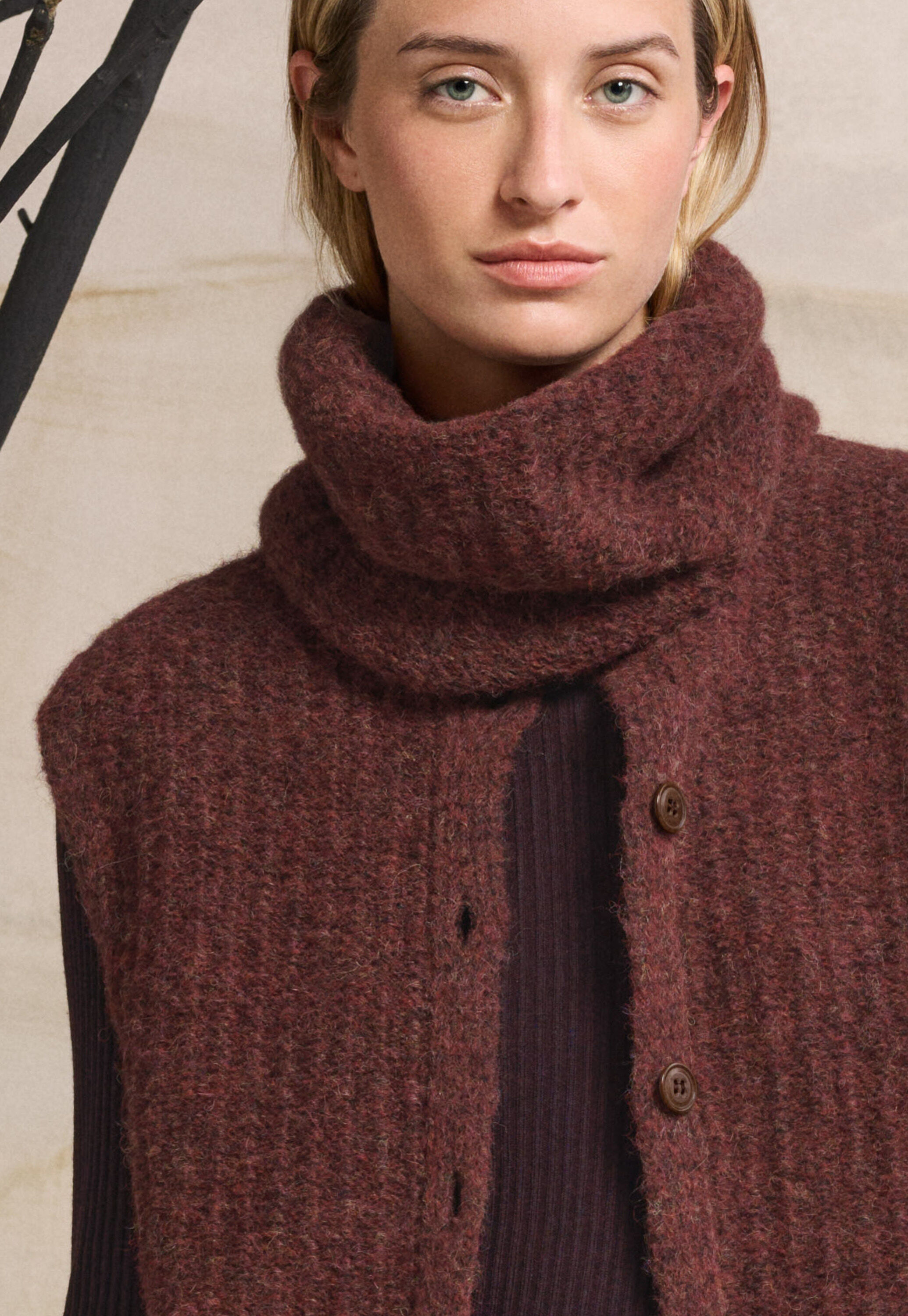 Knitted snood, Dark copper, large