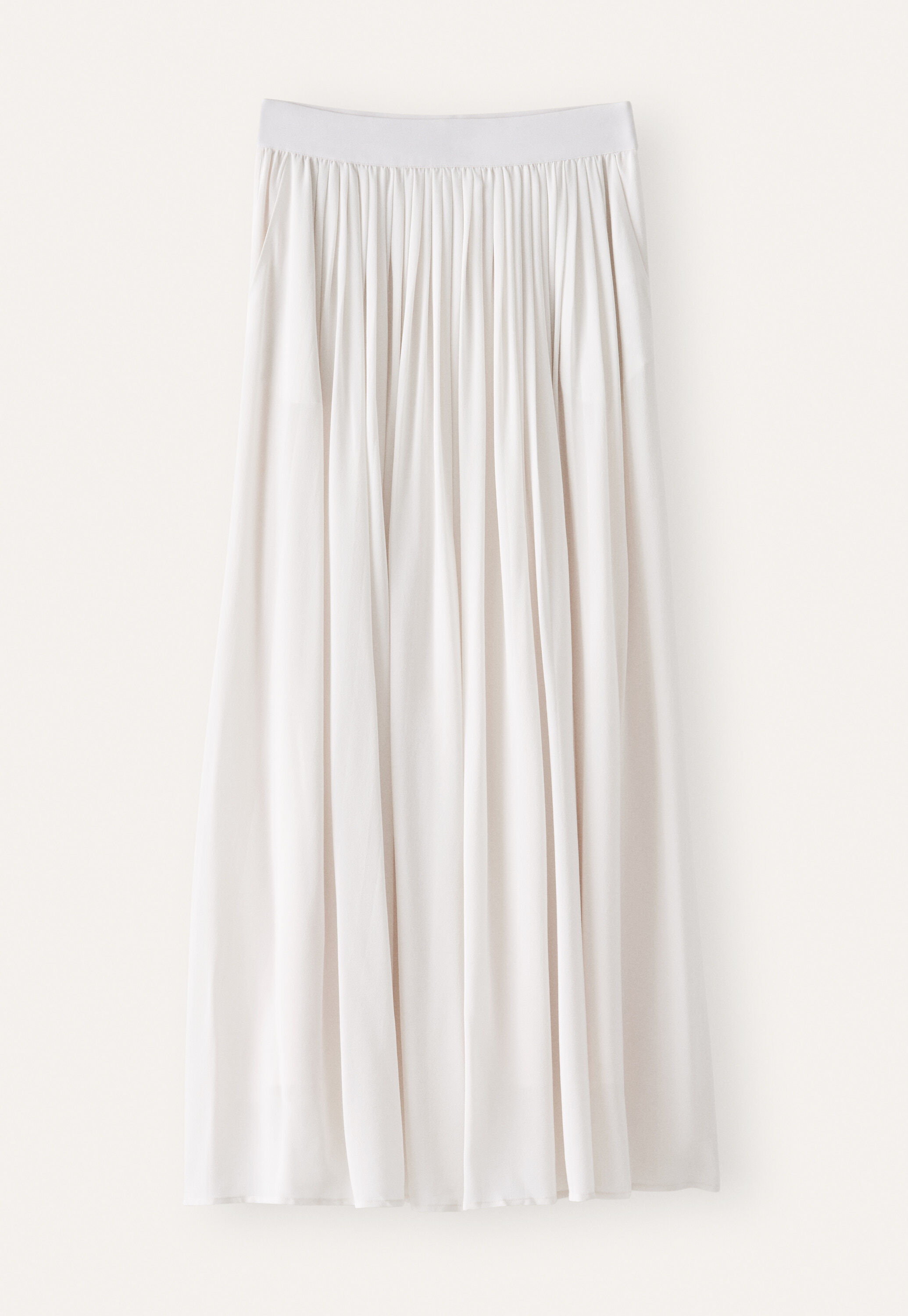 Long pleated skirt, Grey pearl, large