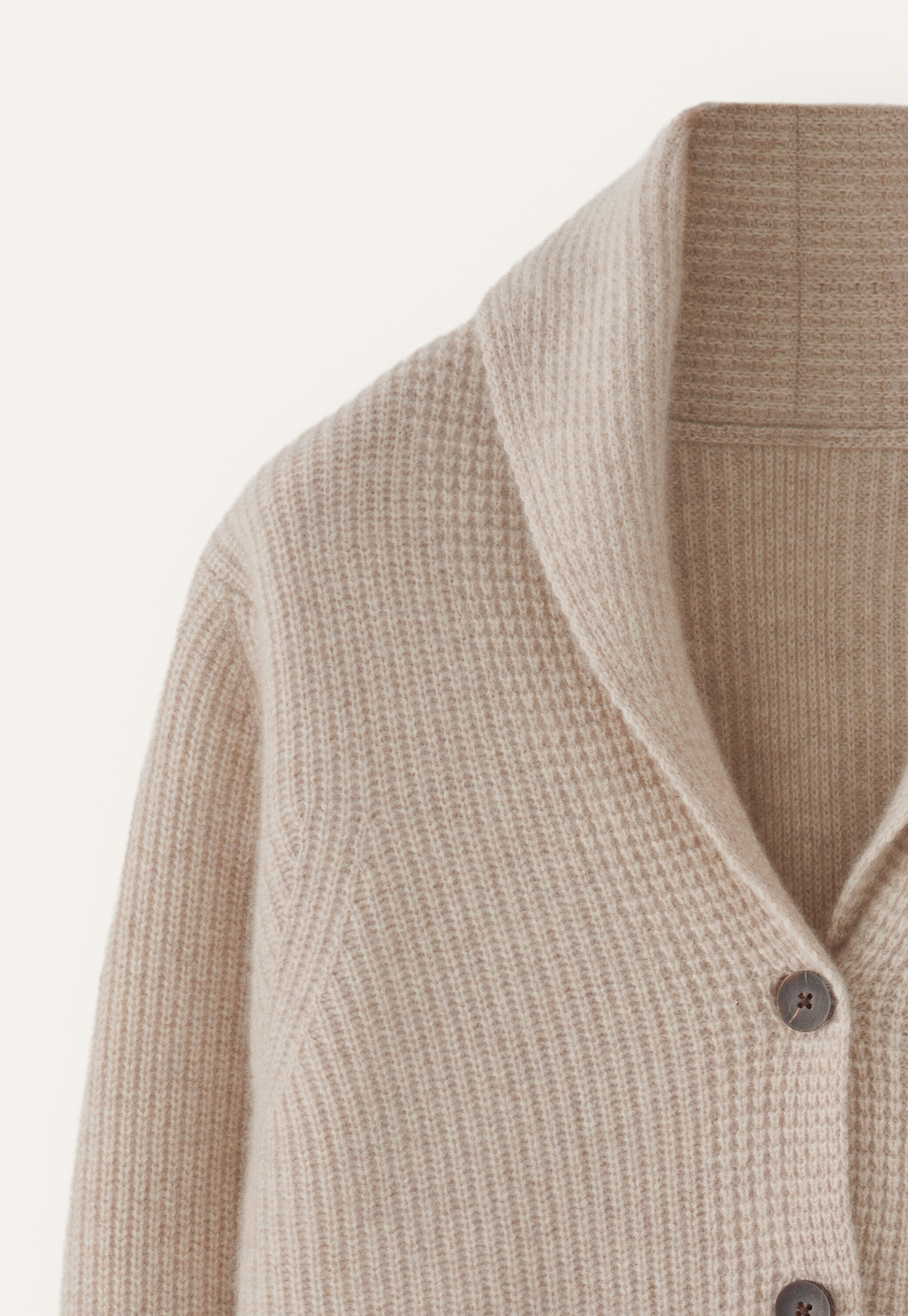 Shawl-collar cardigan, Ecru fawn, large