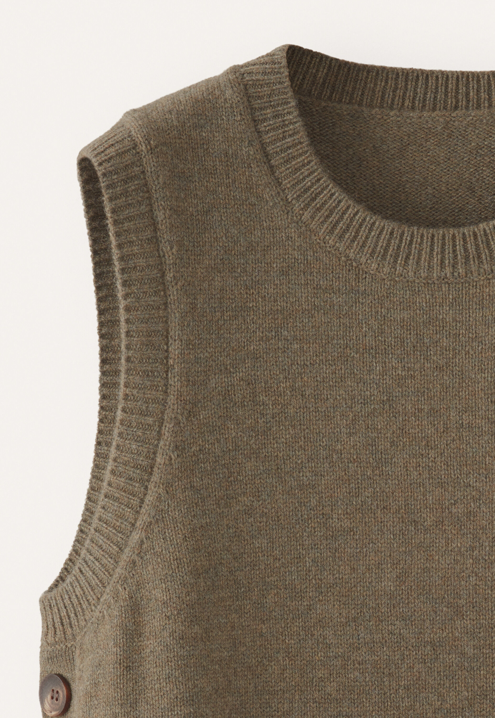 Sleeveless sweater, Khaki, large