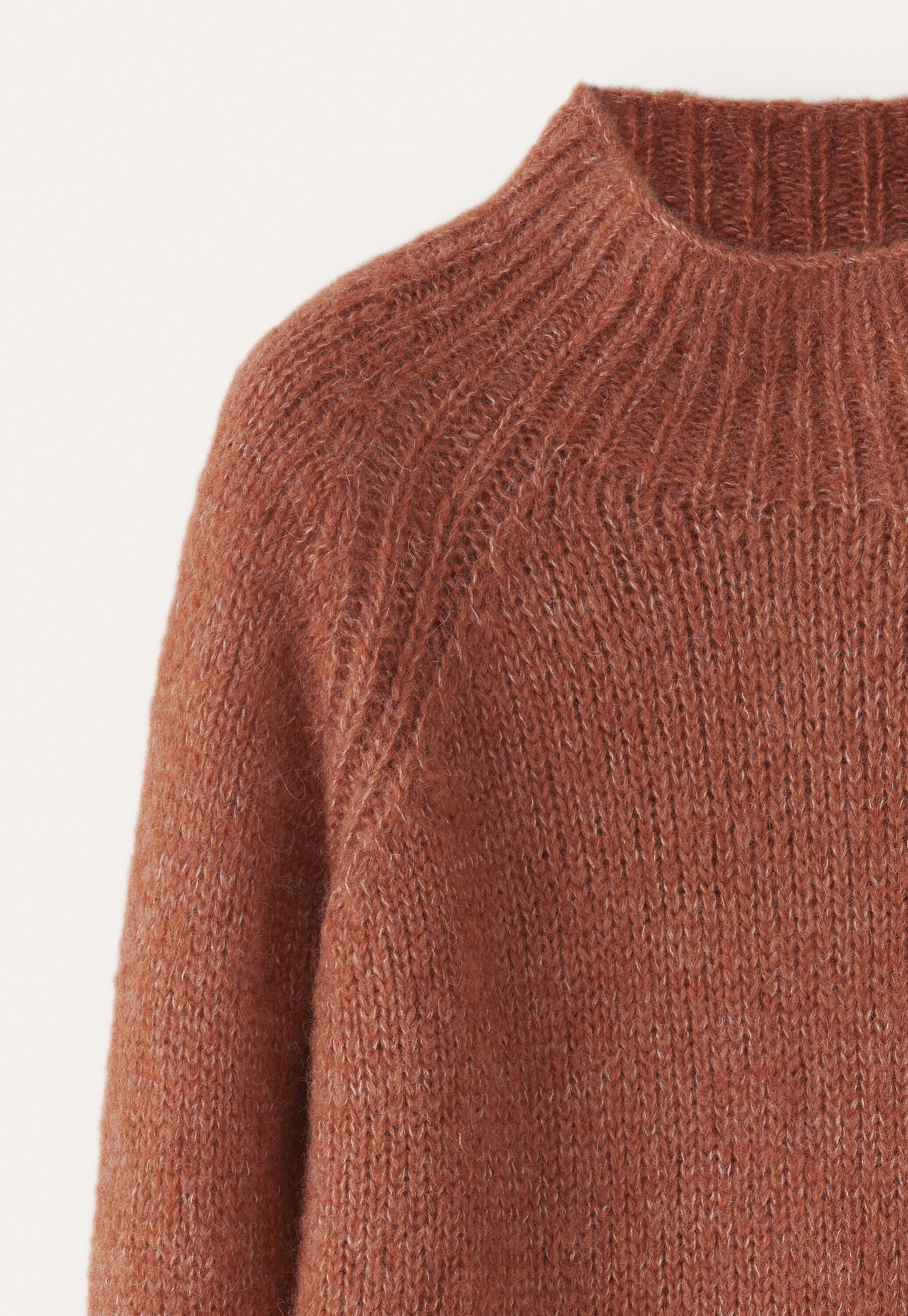 Funnel-neck sweater, Copper orange, large