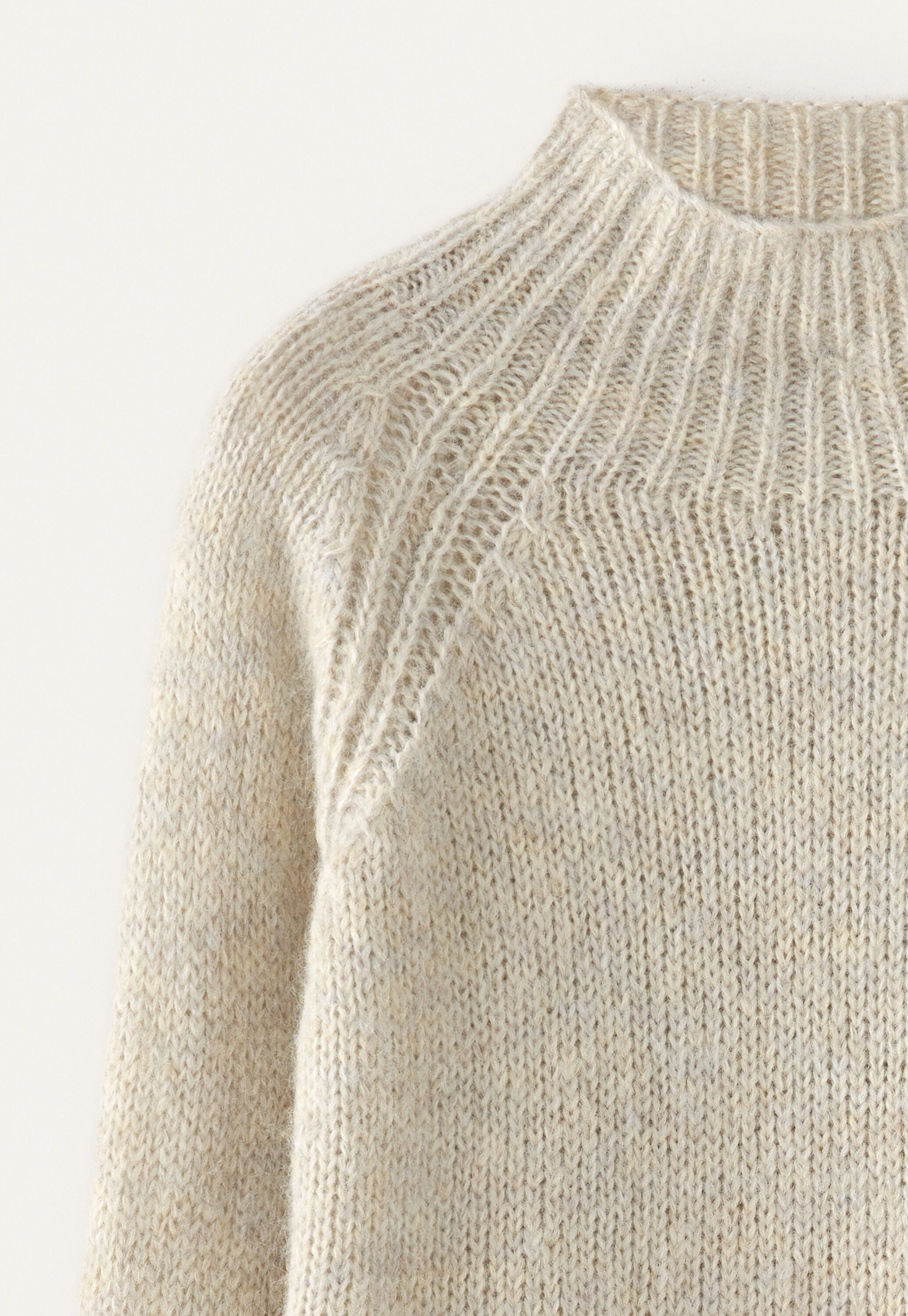 Funnel-neck sweater, Natural stone, large