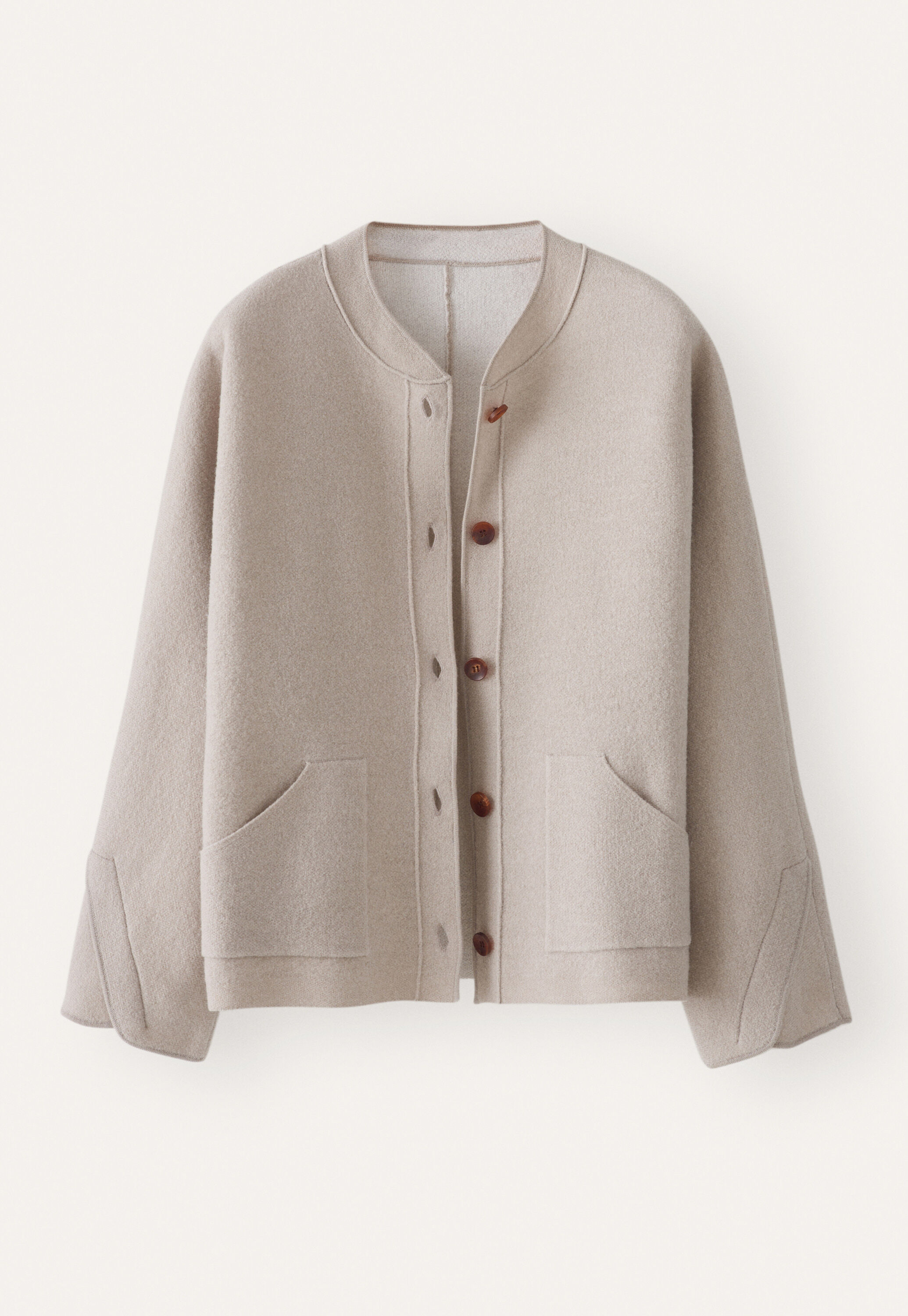 Plaited boiled jacket, Pale stone, large