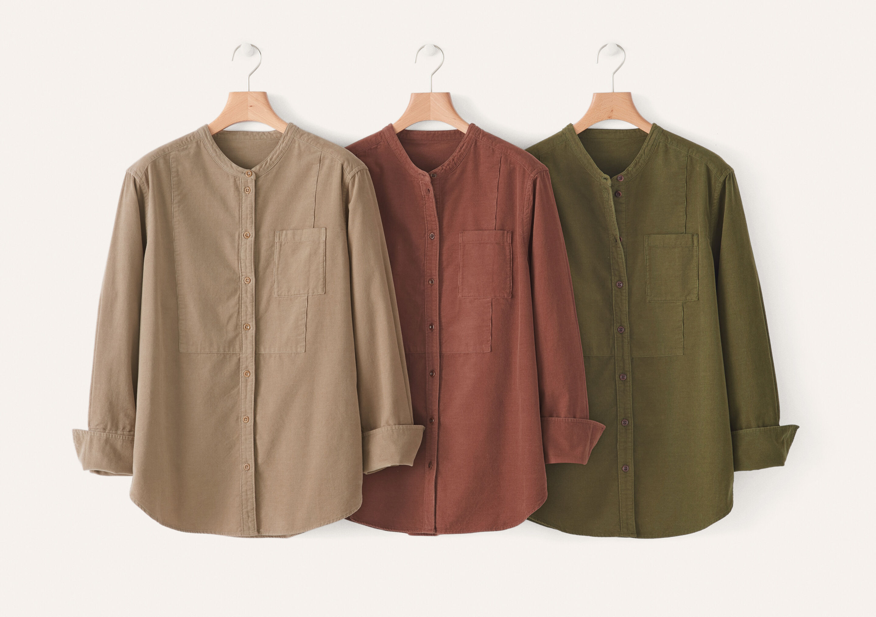 Fine-wale cord shirt