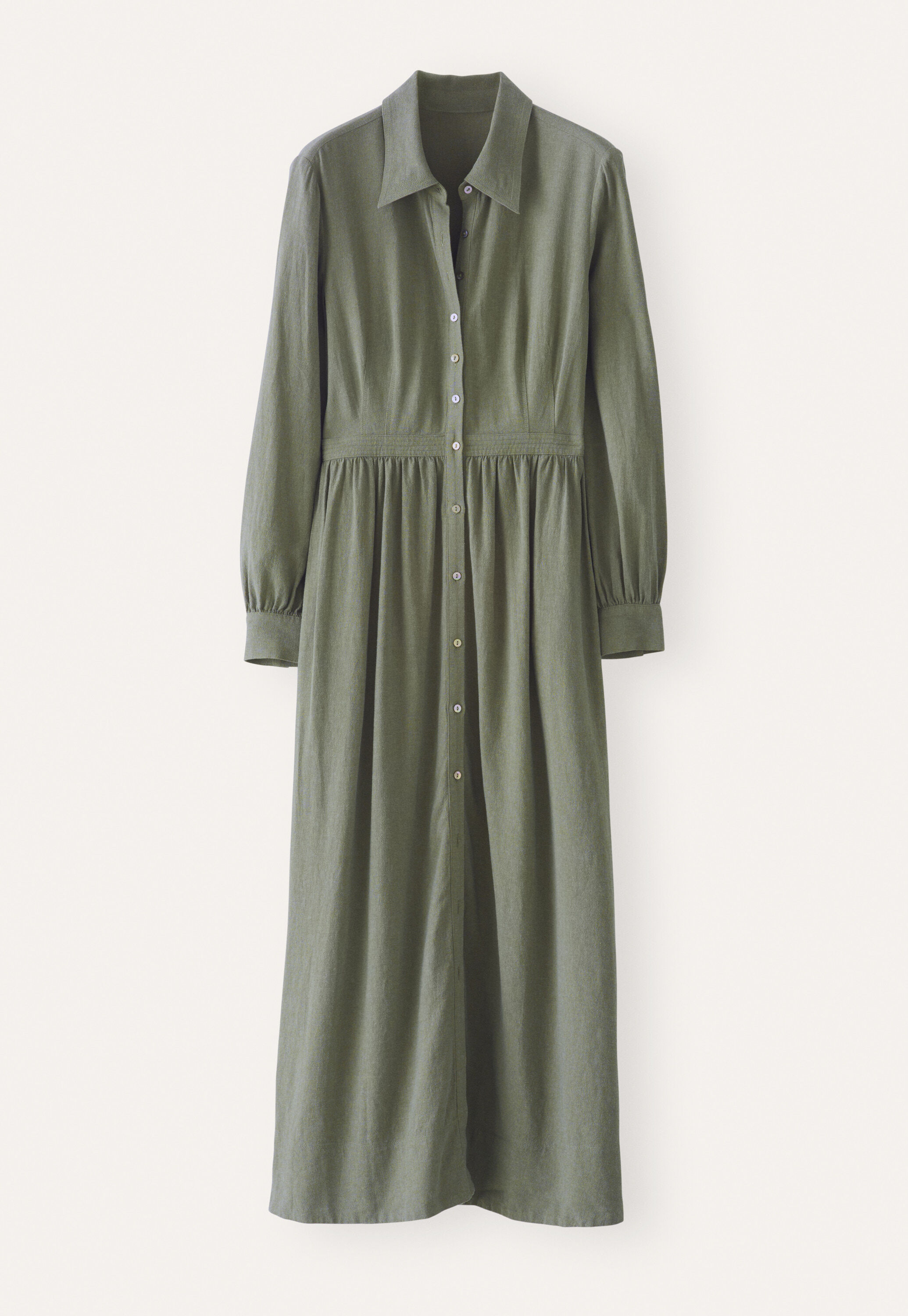 Long shirtdress, Khaki green, large