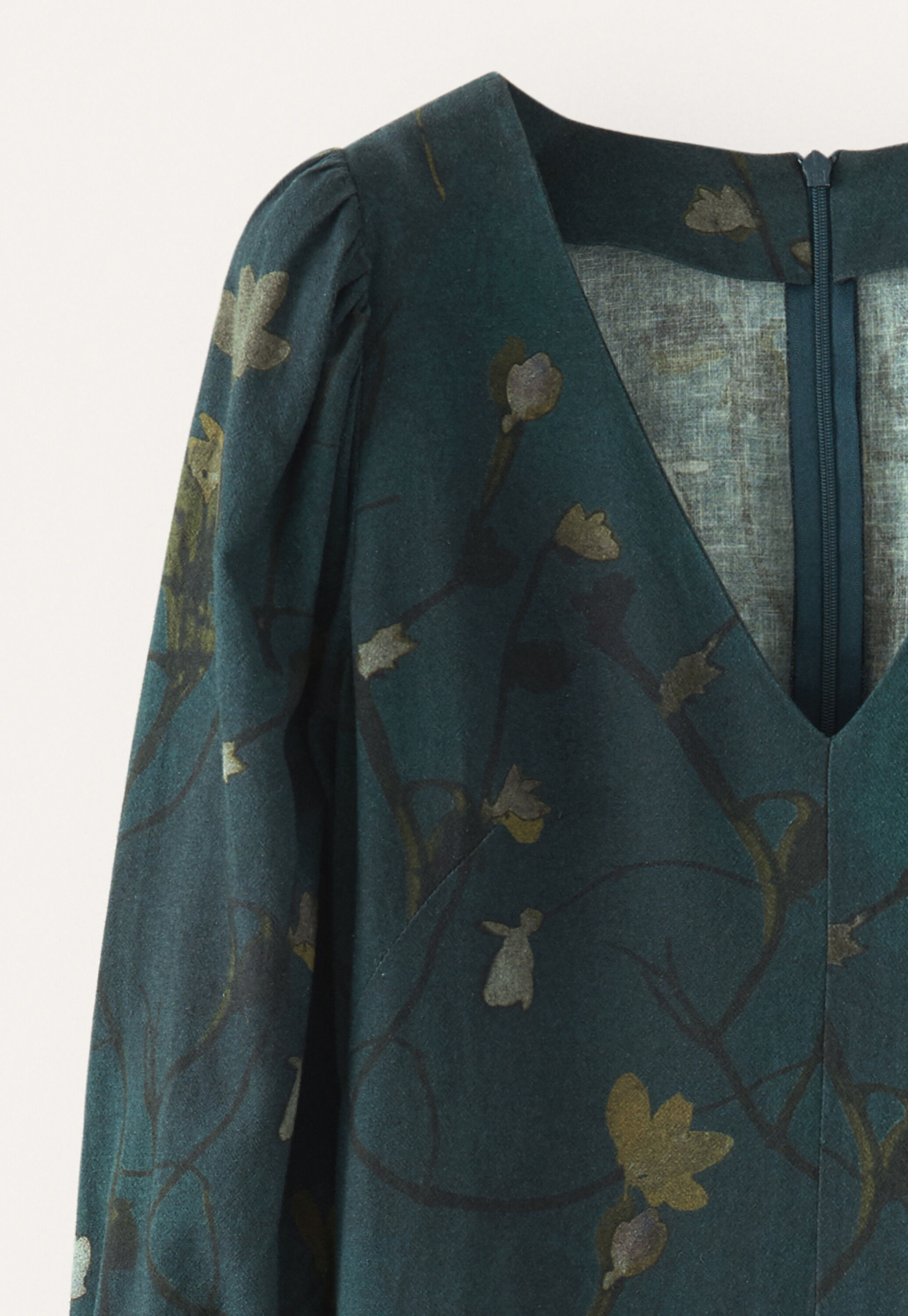 Printed dress, Dark petrol, large
