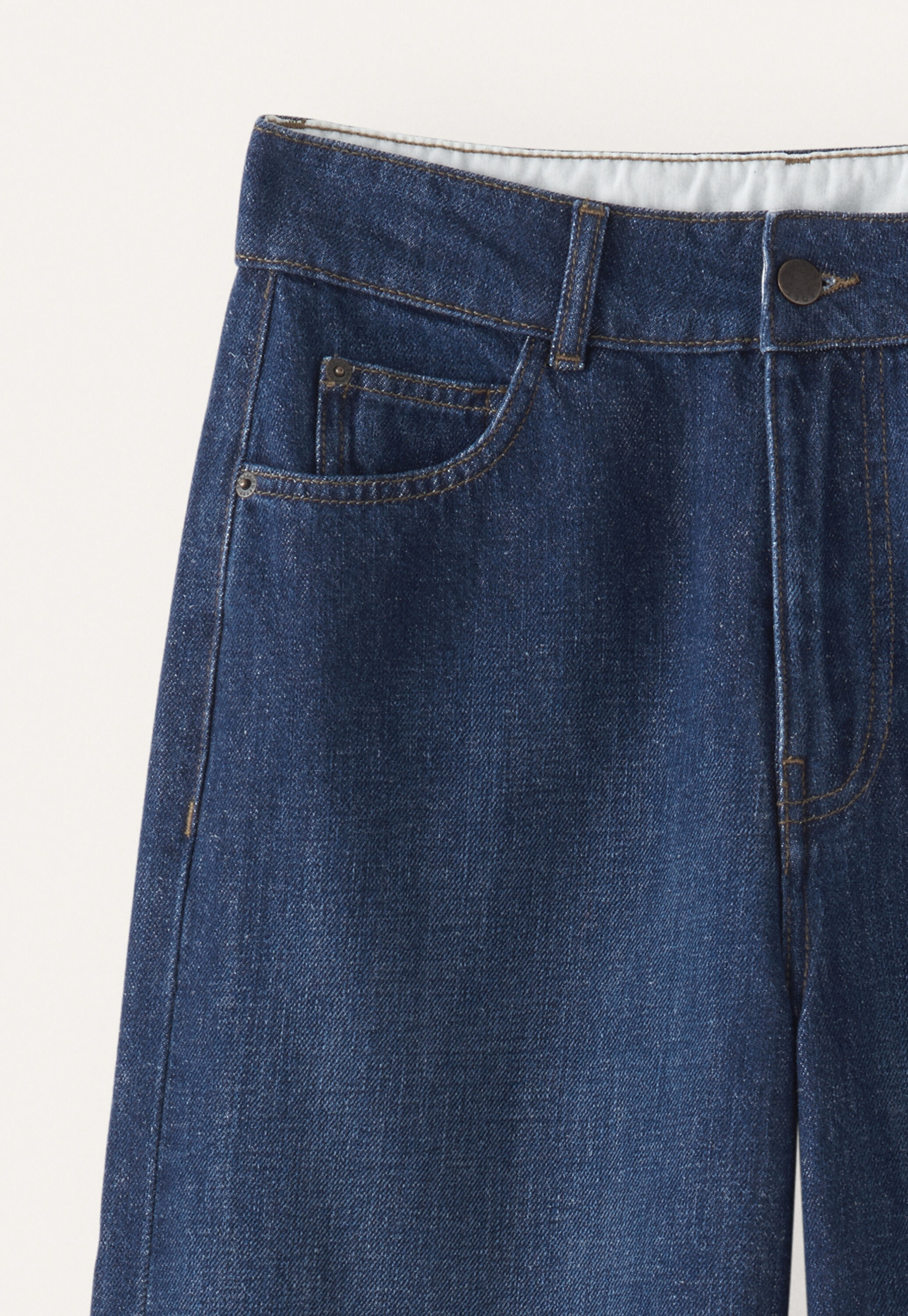 Straight-leg jeans, Dark mid wash, large
