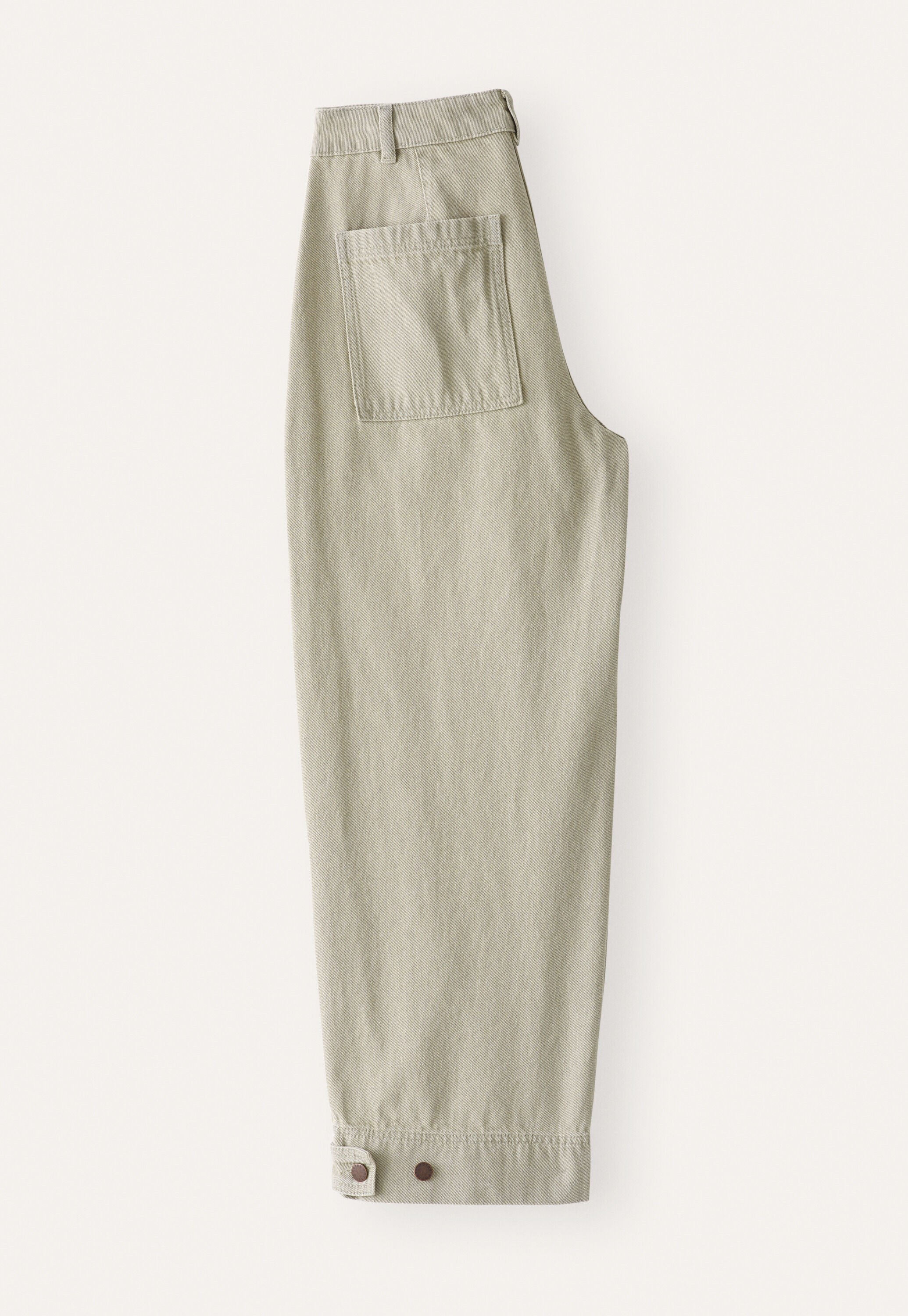 Cropped seam-detail trousers, Sage grey, large