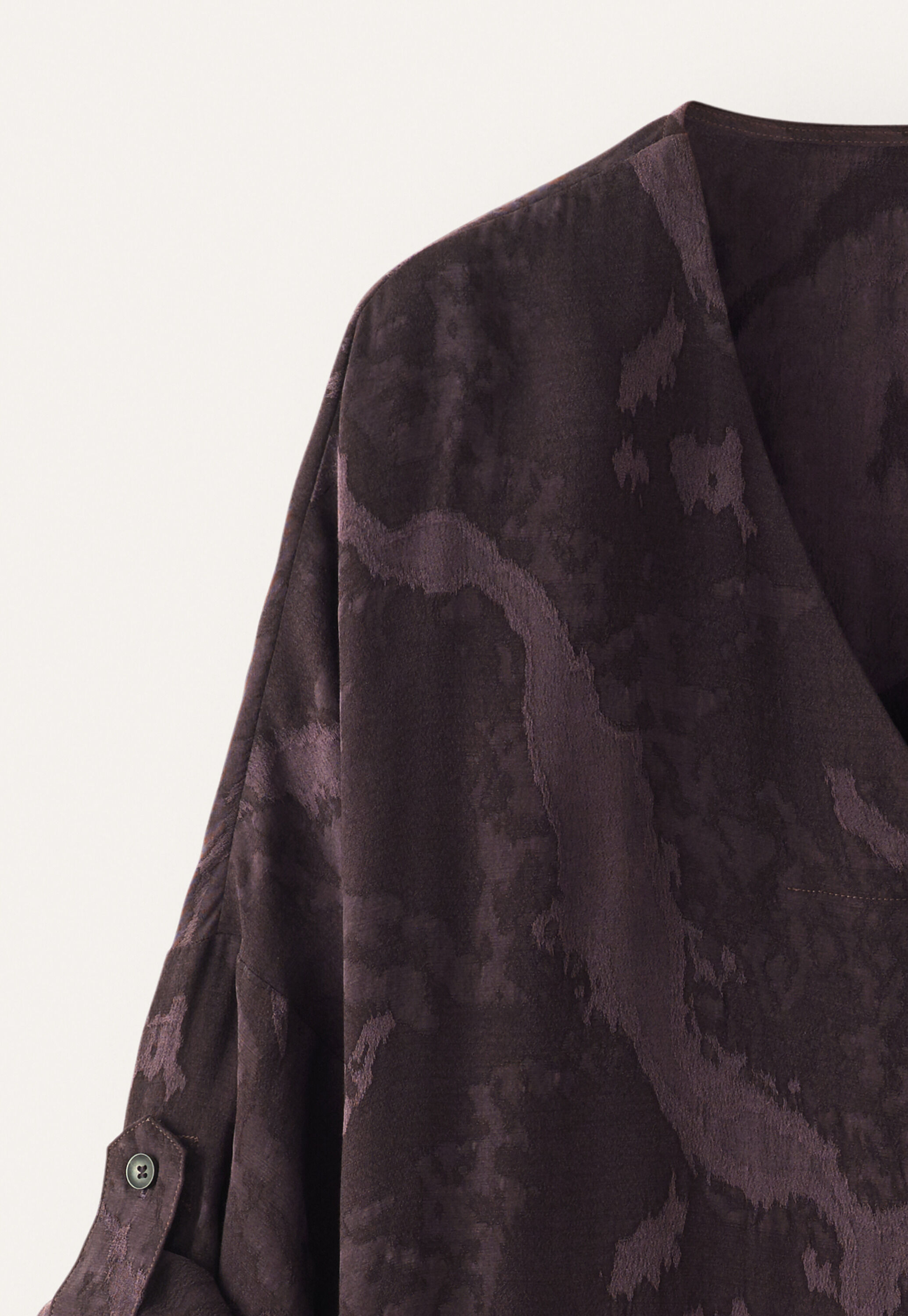 Jacquard v-neck dress, Aubergine, large