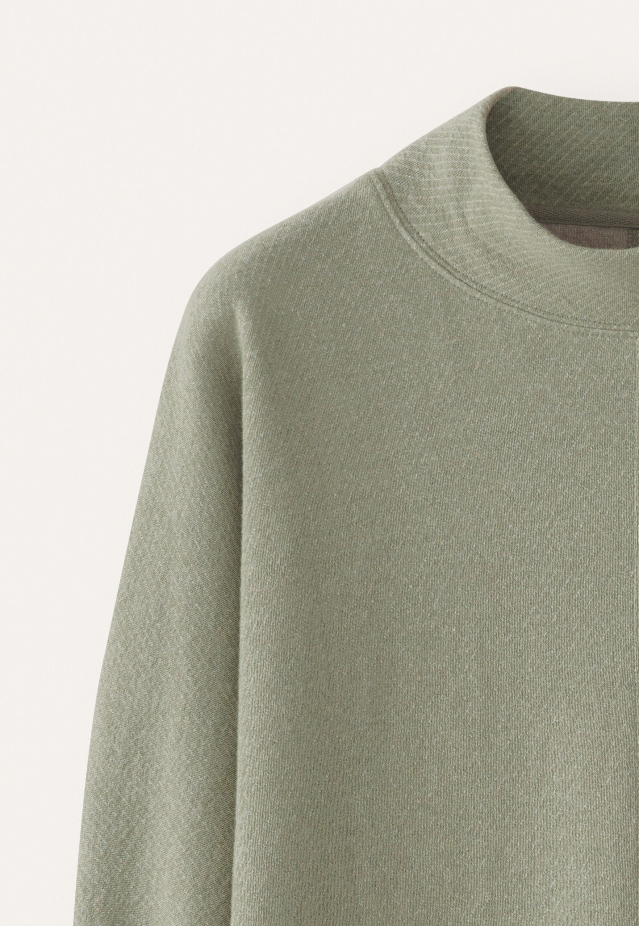 Tuck sleeve sweatshirt, Washed sage, large