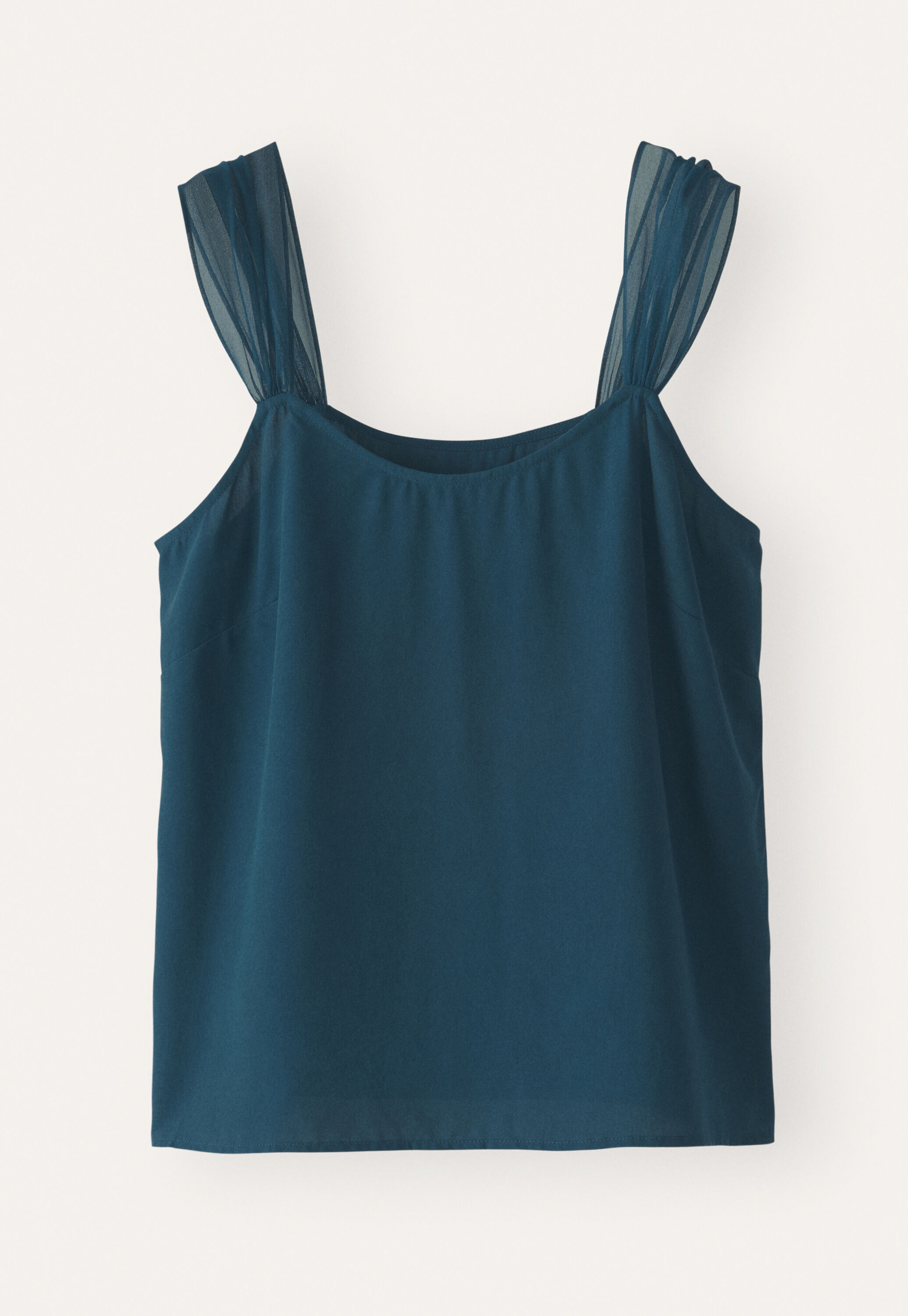Chiffon strap camisole, Dark teal, large