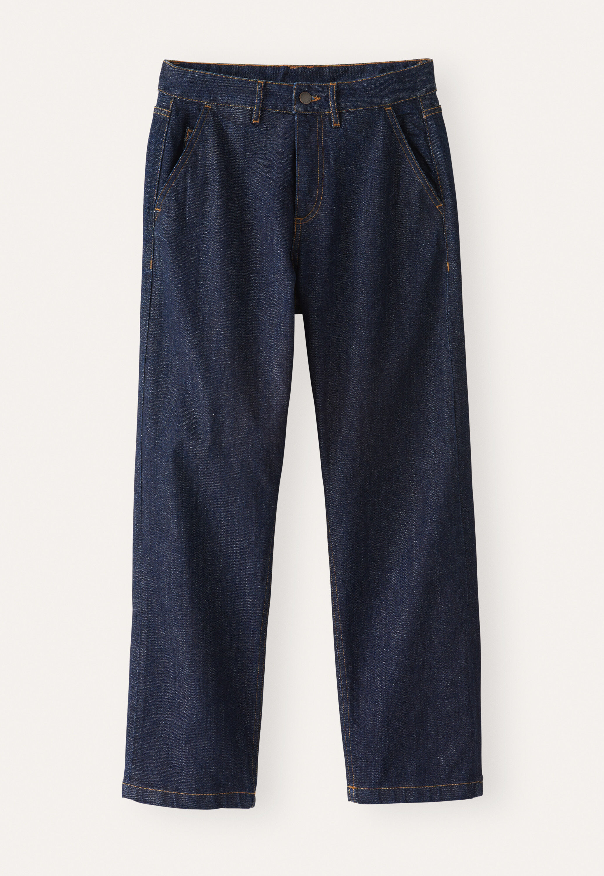 Denim cropped jeans, Indigo rinse wash, large