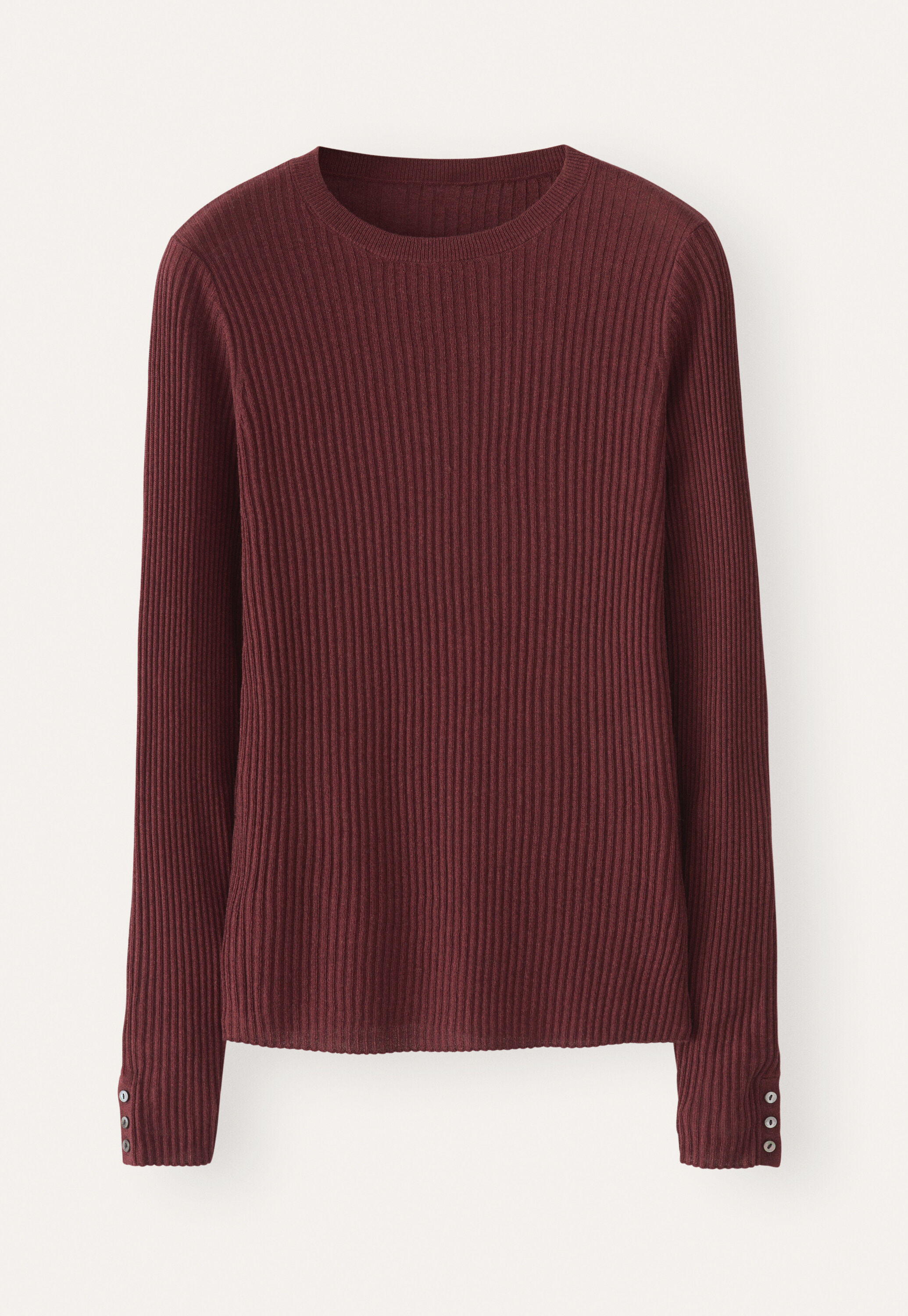 Ribbed sweater, Claret red, large