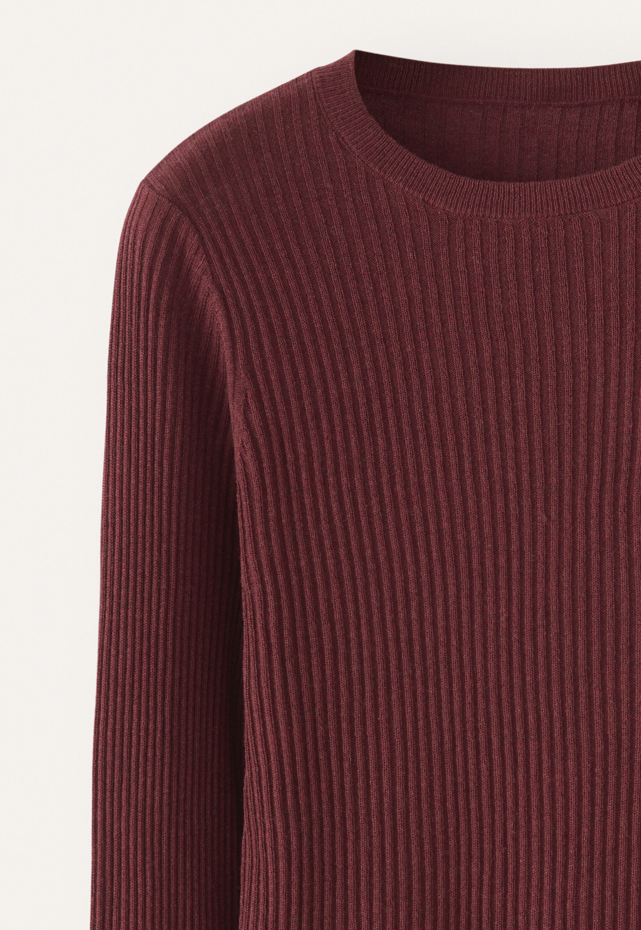 Ribbed sweater, Claret red, large