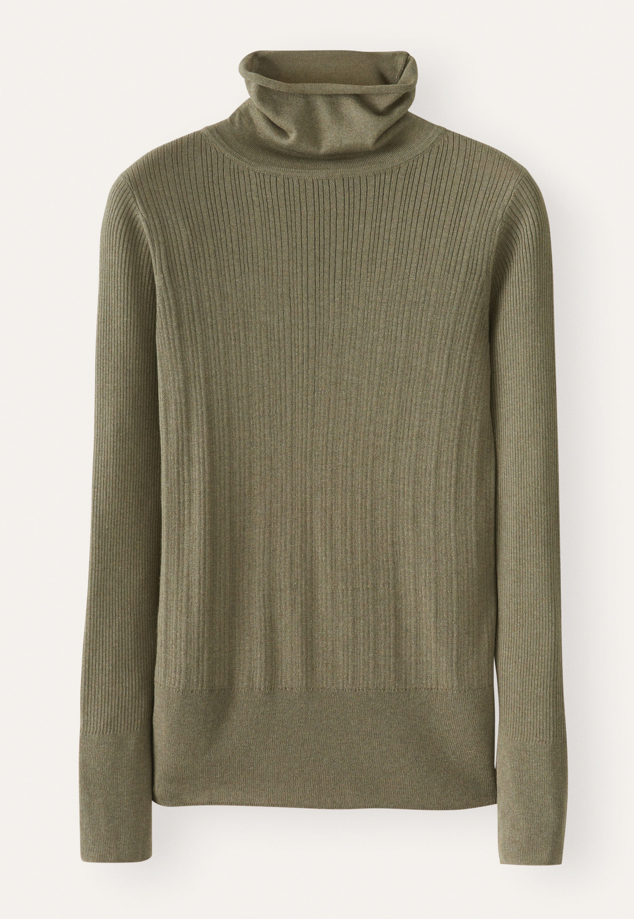 Ribbed sweater, Moss taupe, large