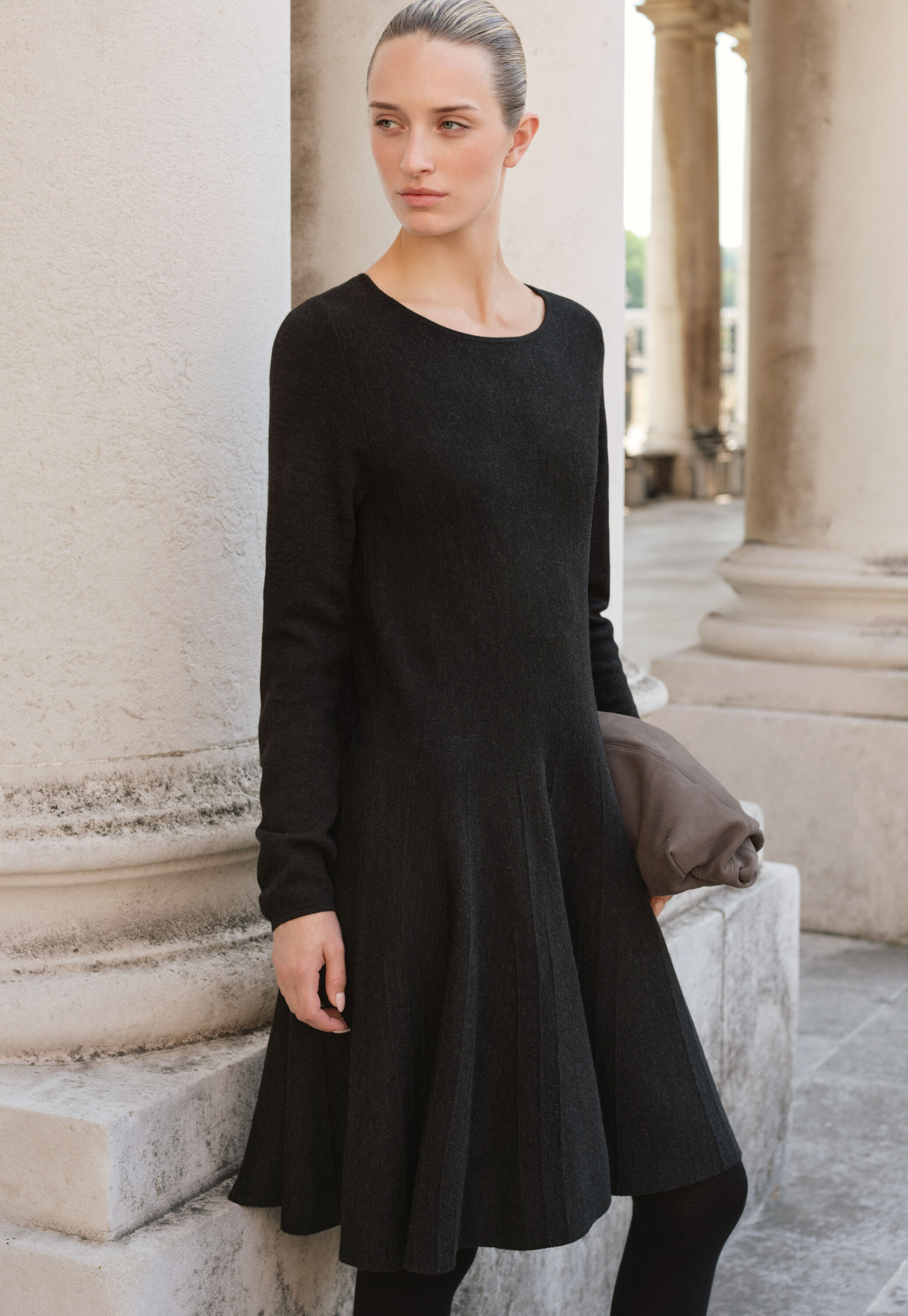 Knitted fit-and-flare dress