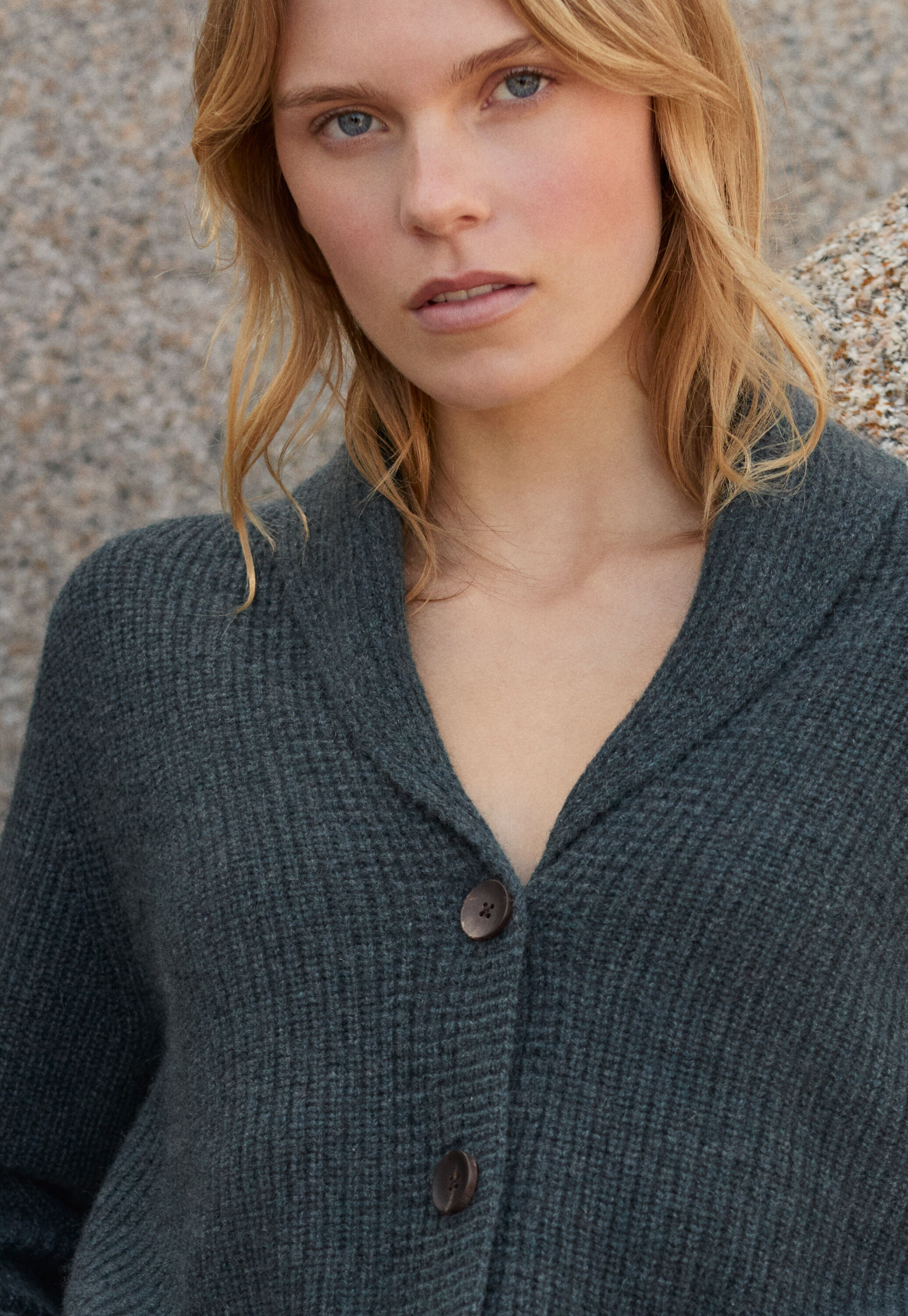 Shawl-collar cardigan