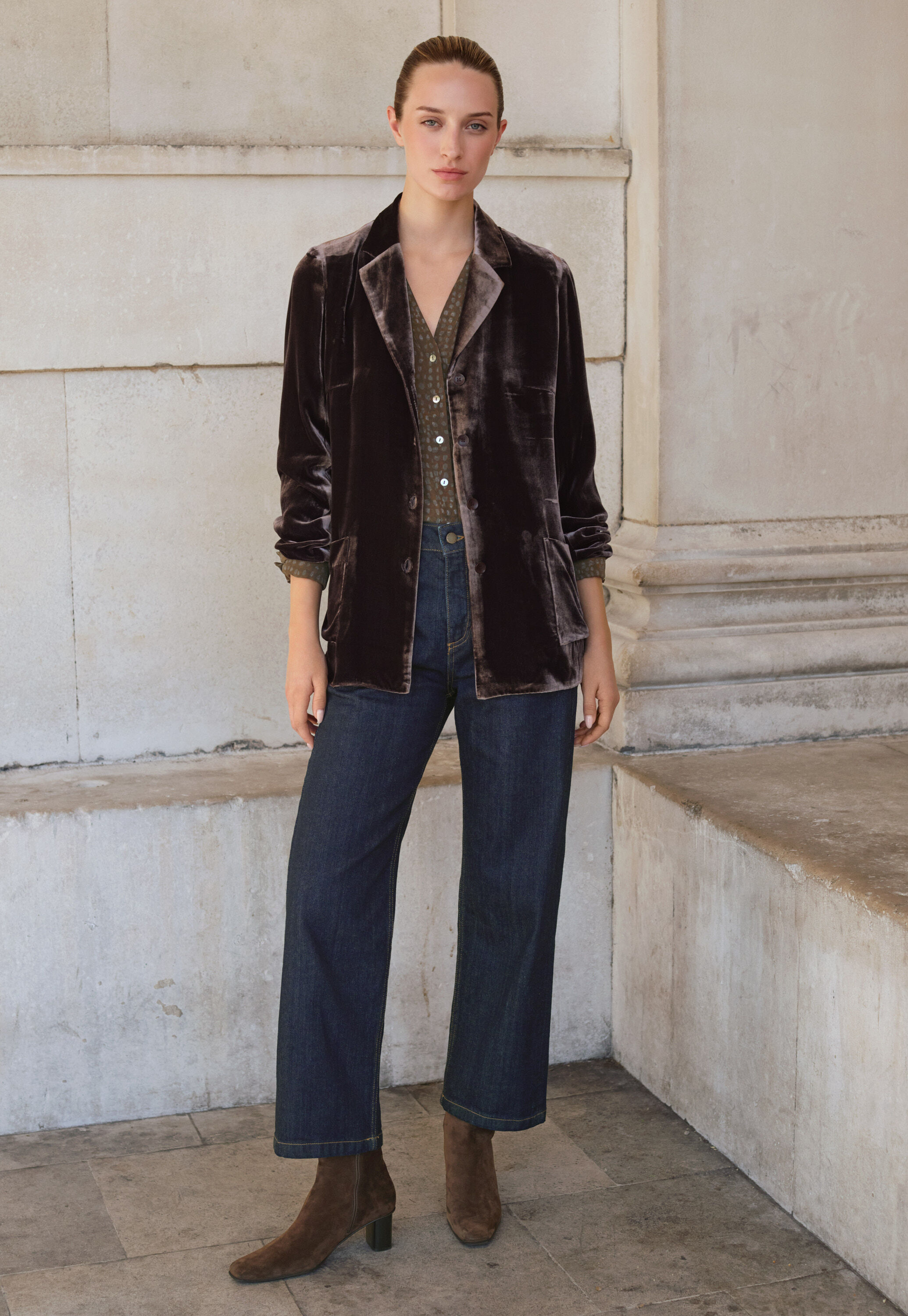 Long velvet jacket