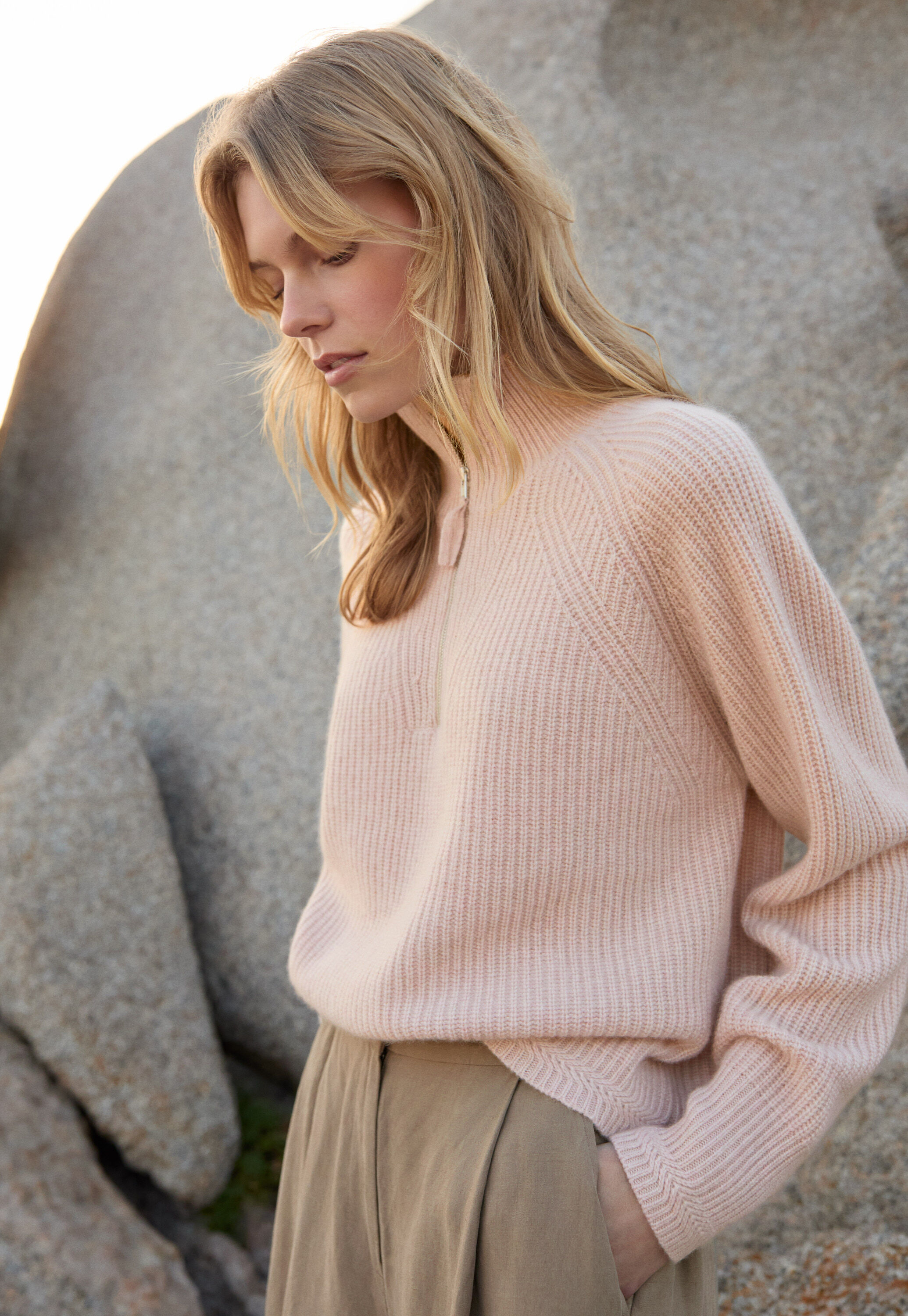 Zip-front sweater