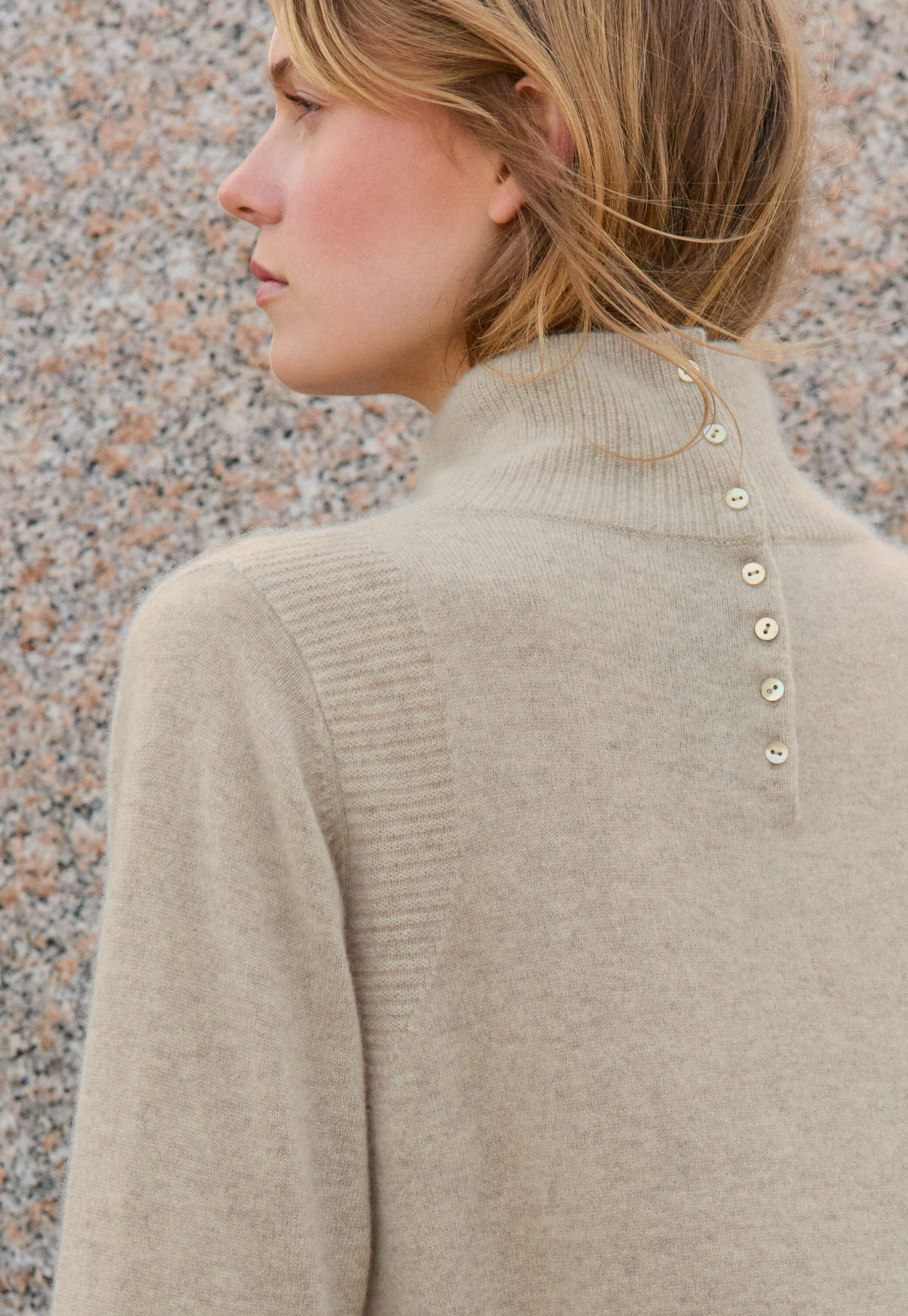 Garter-stitch sweater
