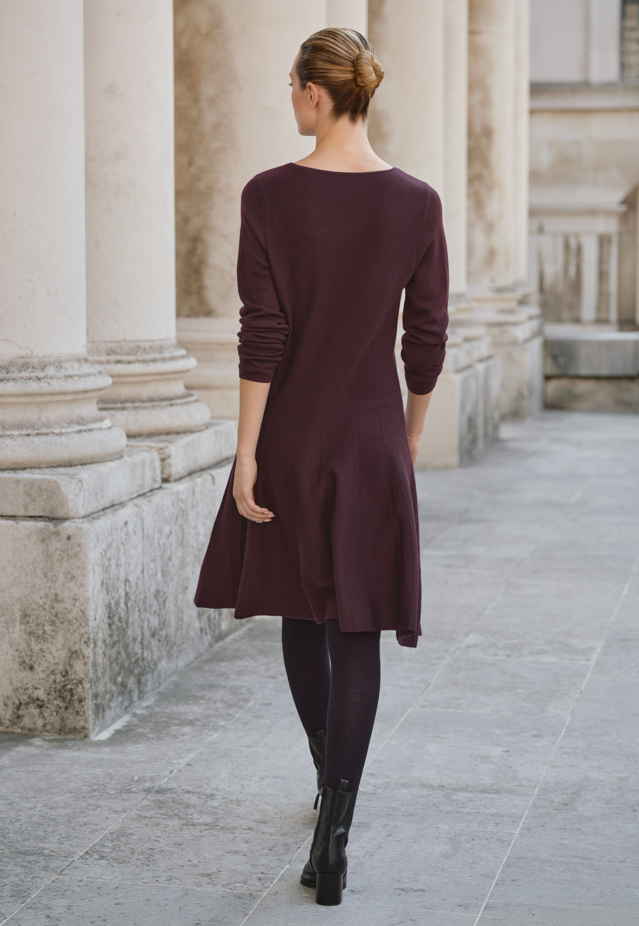 Knitted fit-and-flare dress