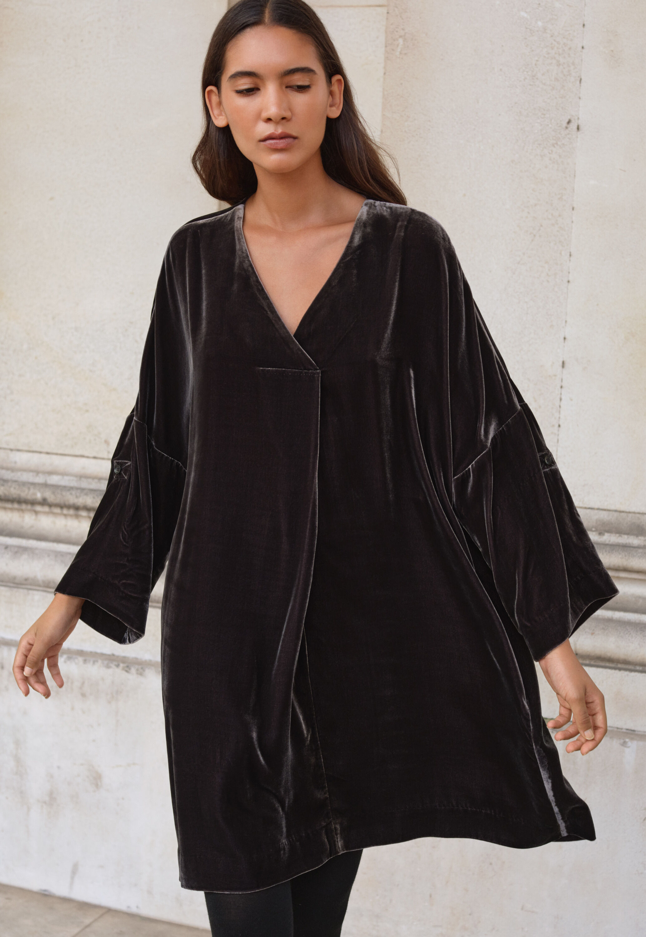 Velvet v-neck dress