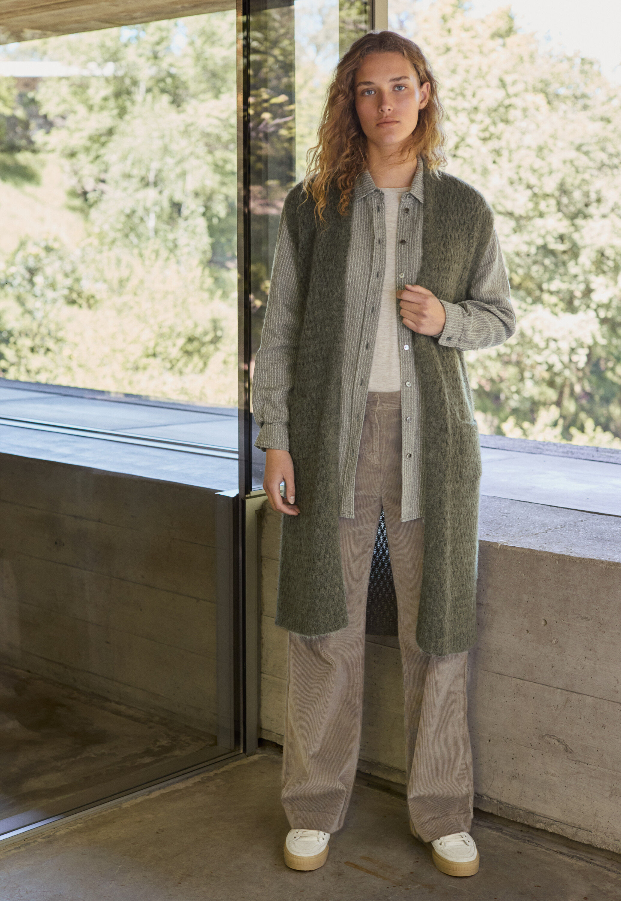 Textured weave overshirt