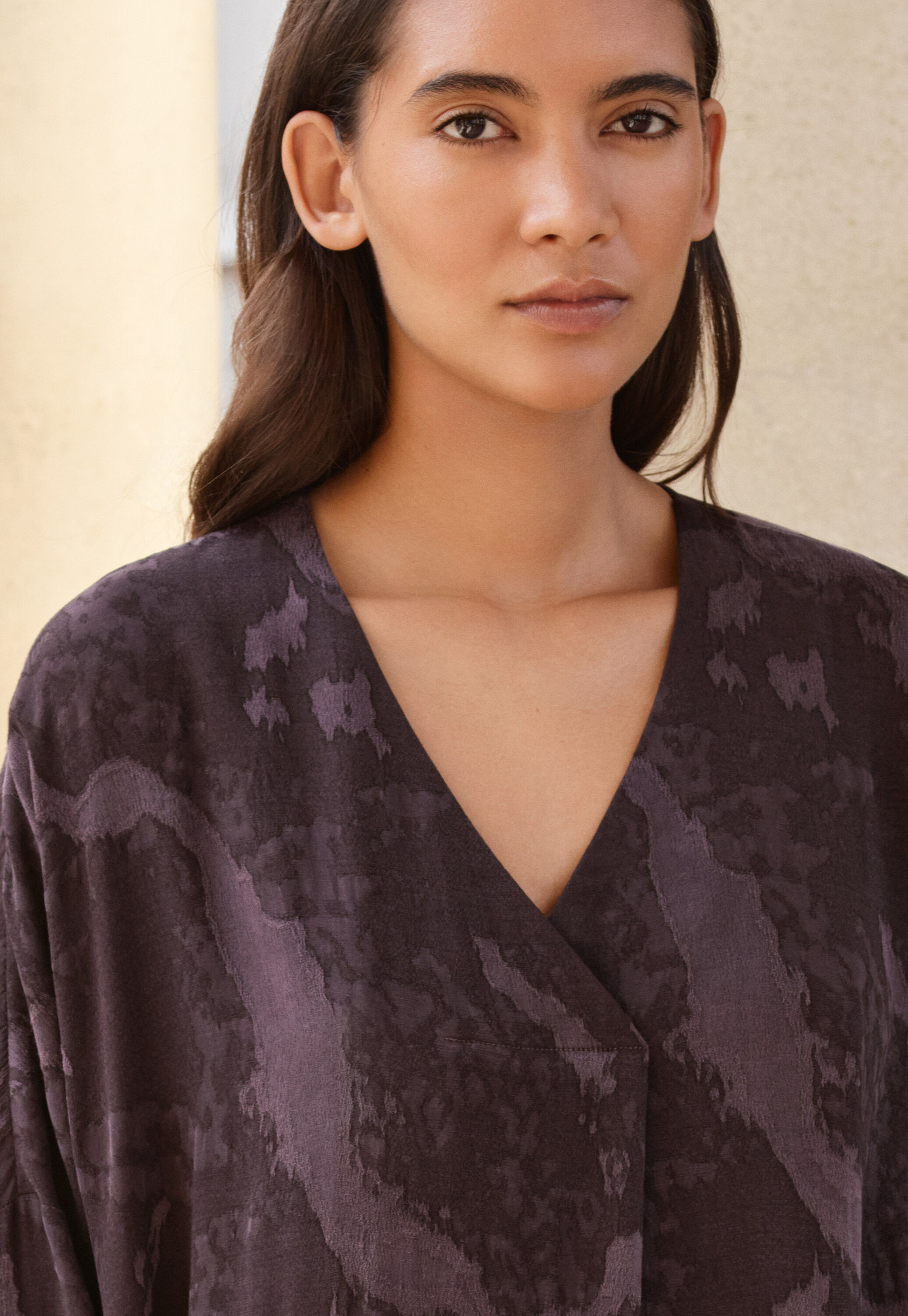 Jacquard v-neck dress
