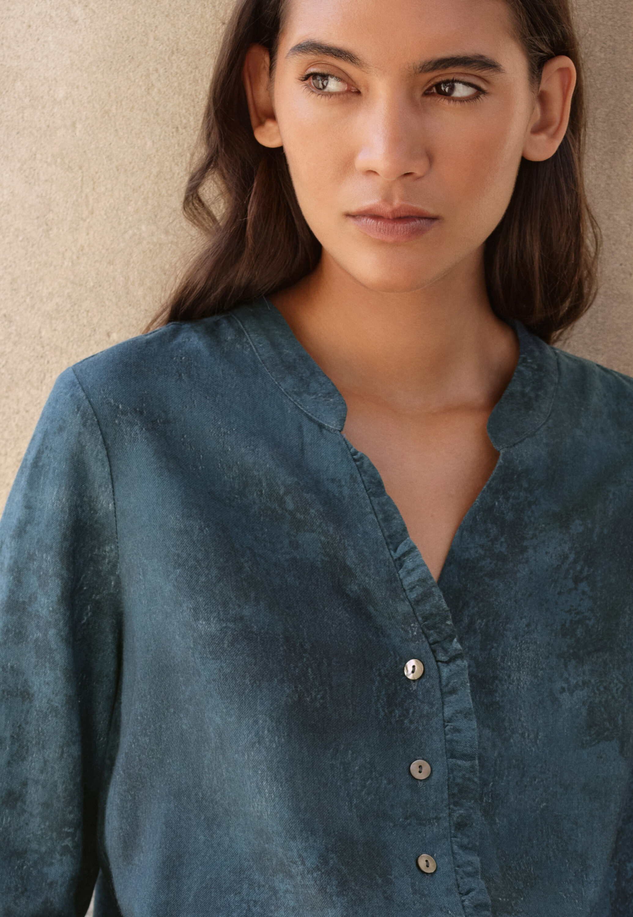 Frill front blouse