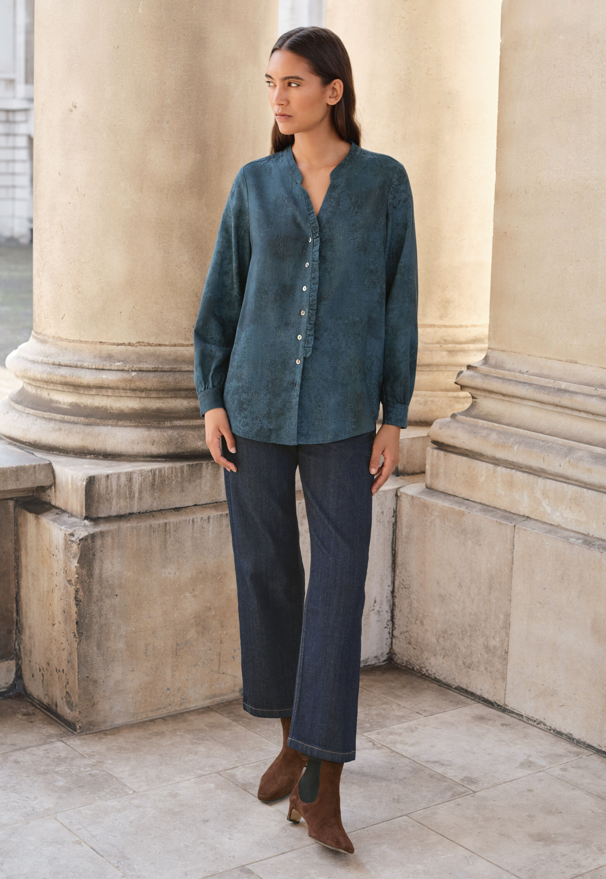 Frill front blouse