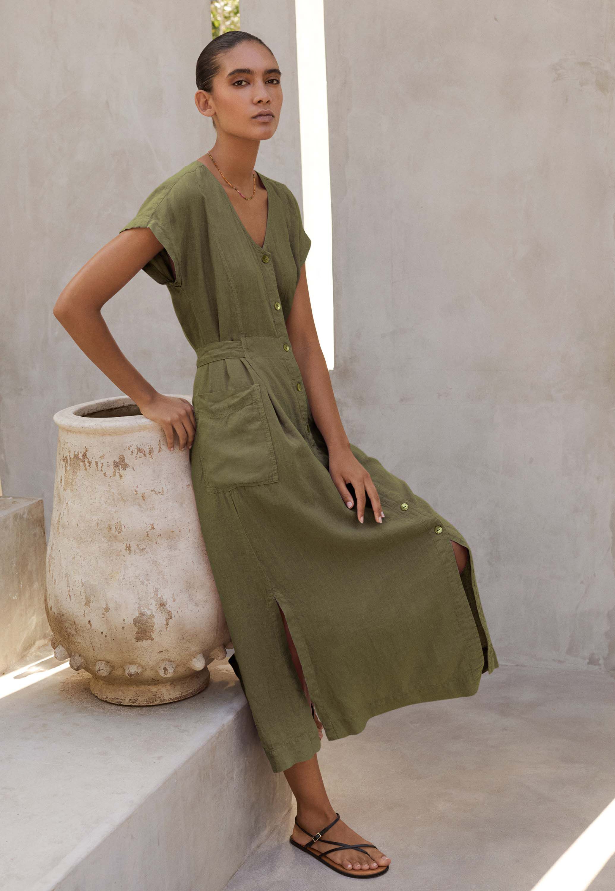 Peplum-detail dress