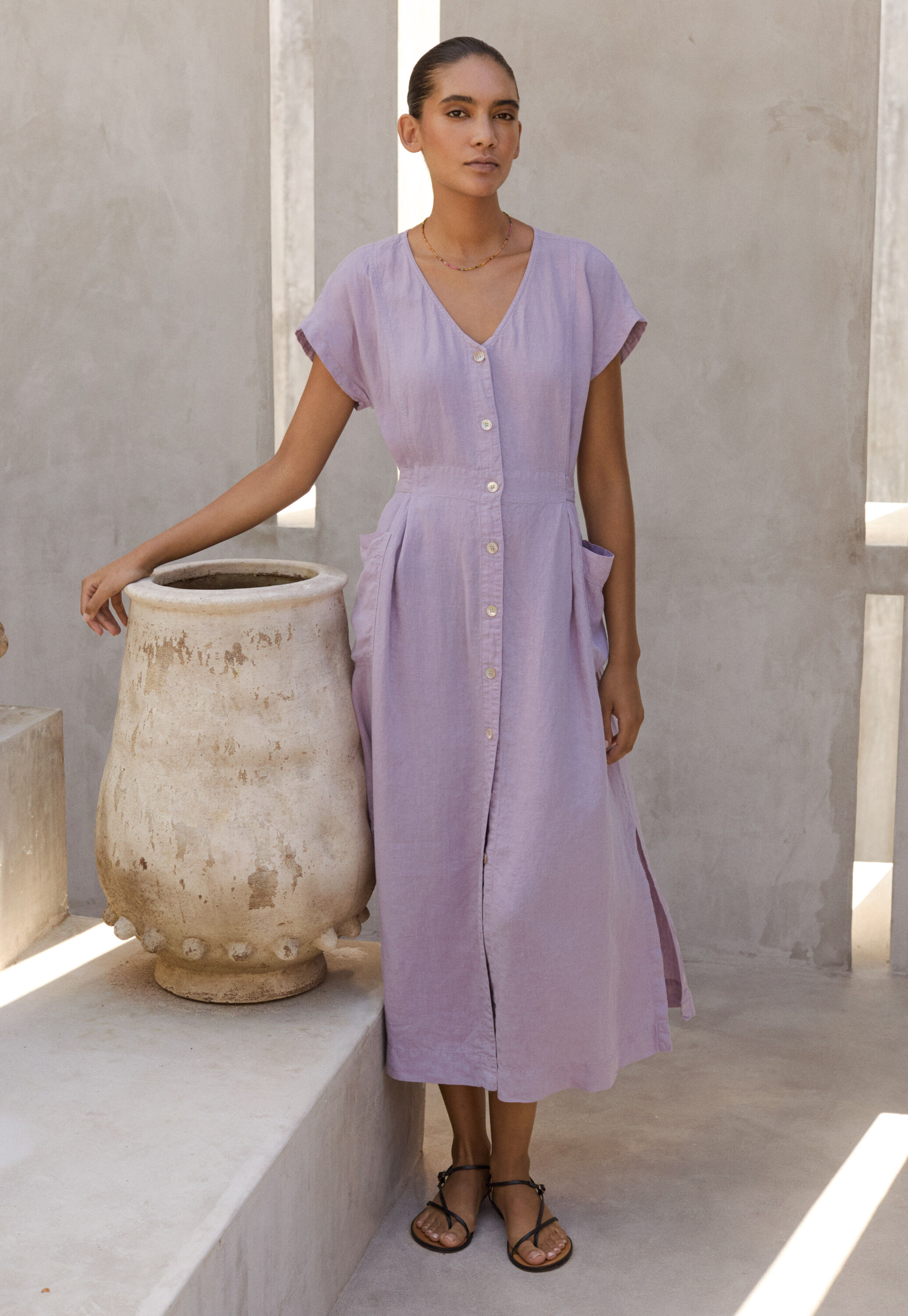 Peplum-detail dress