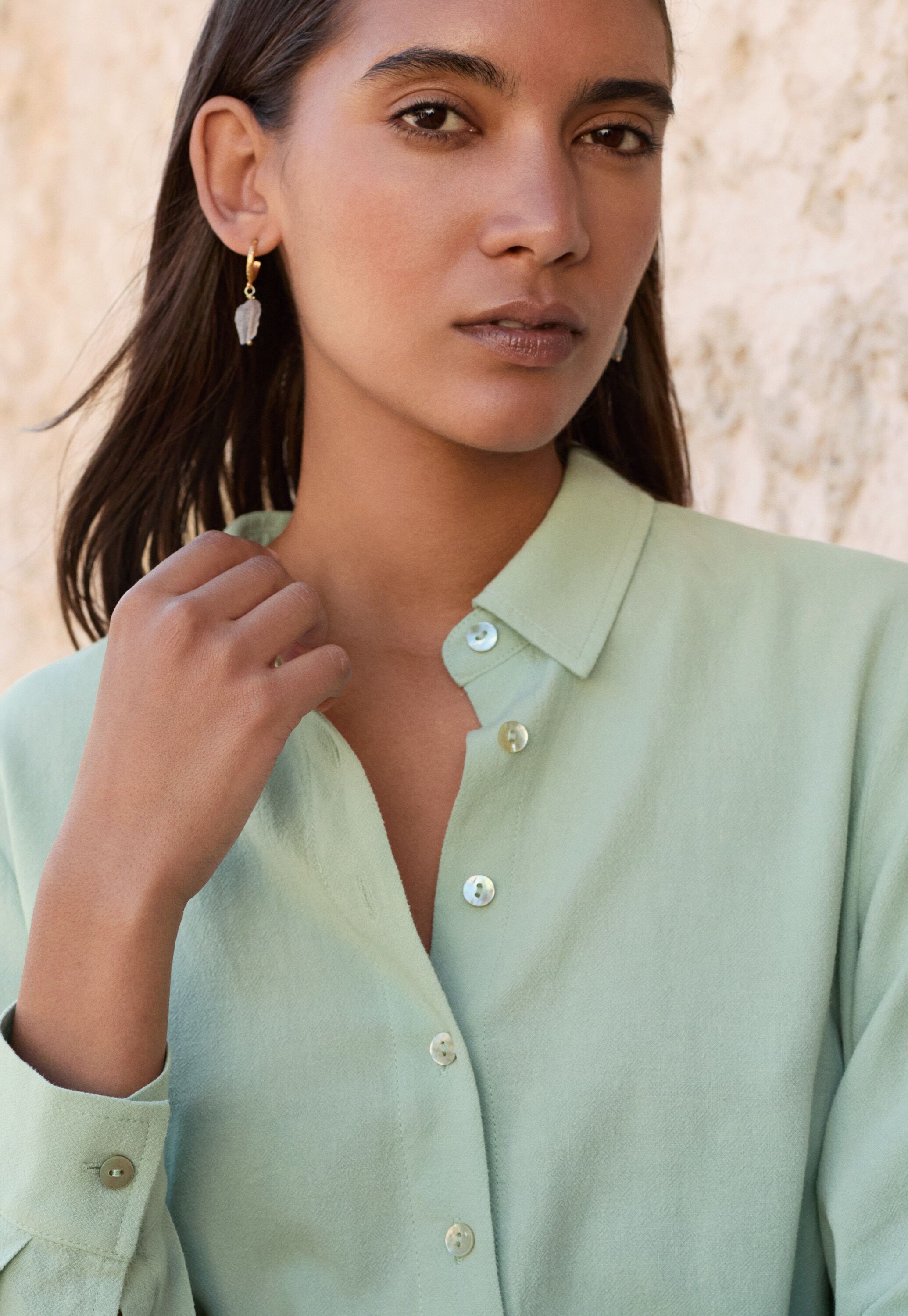 Stone drop earrings