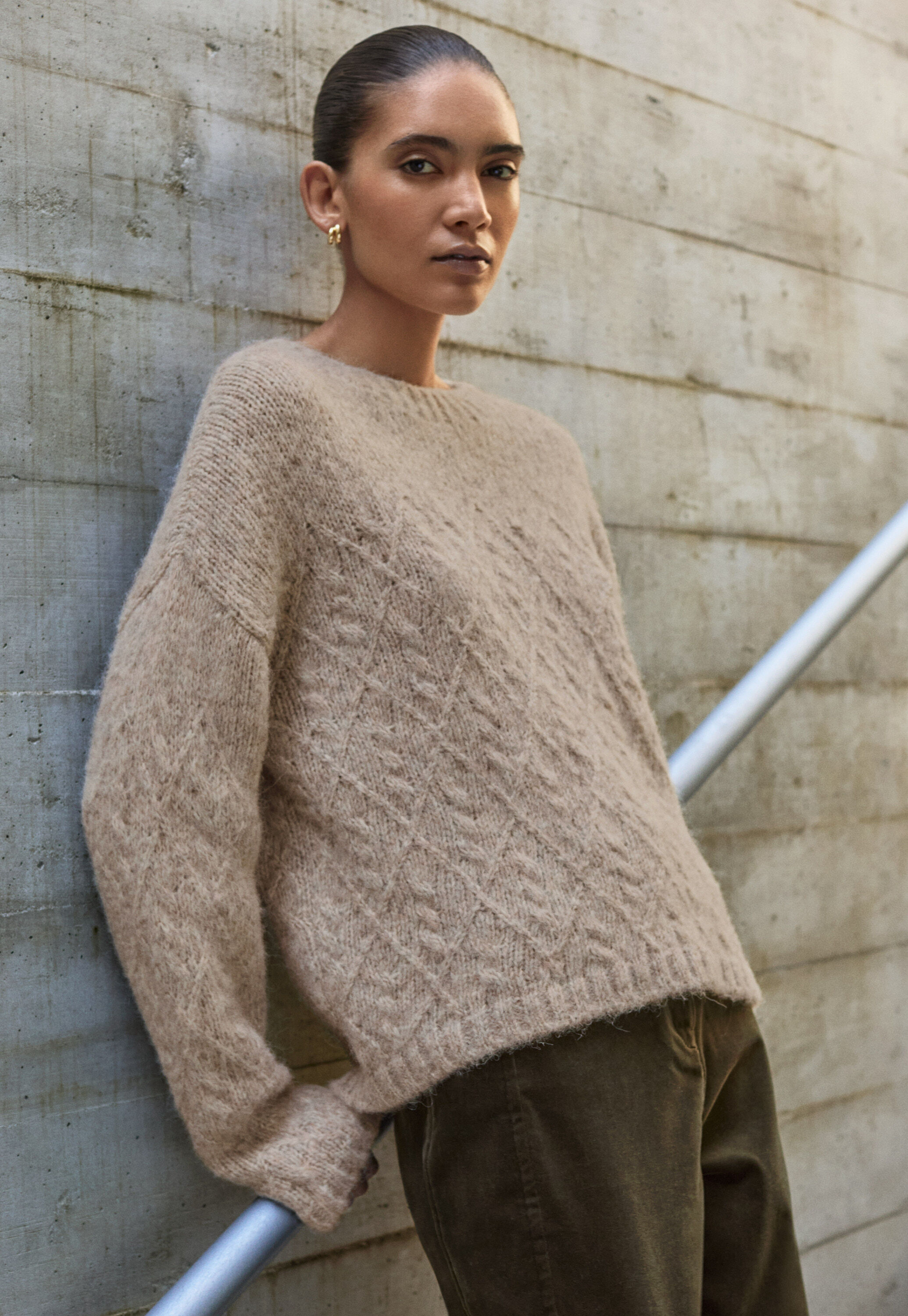 Cable-stitch sweater