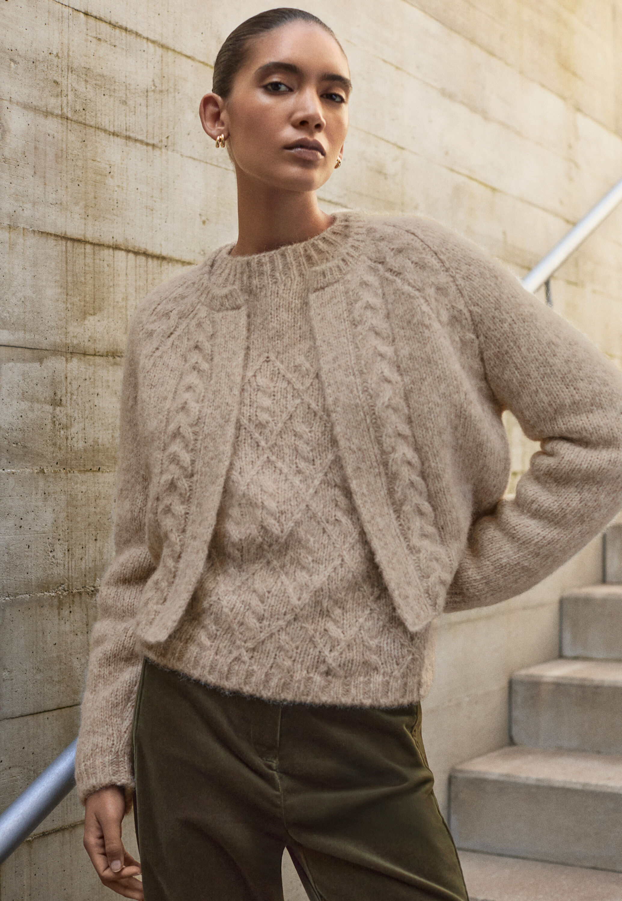 Cable-stitch sweater