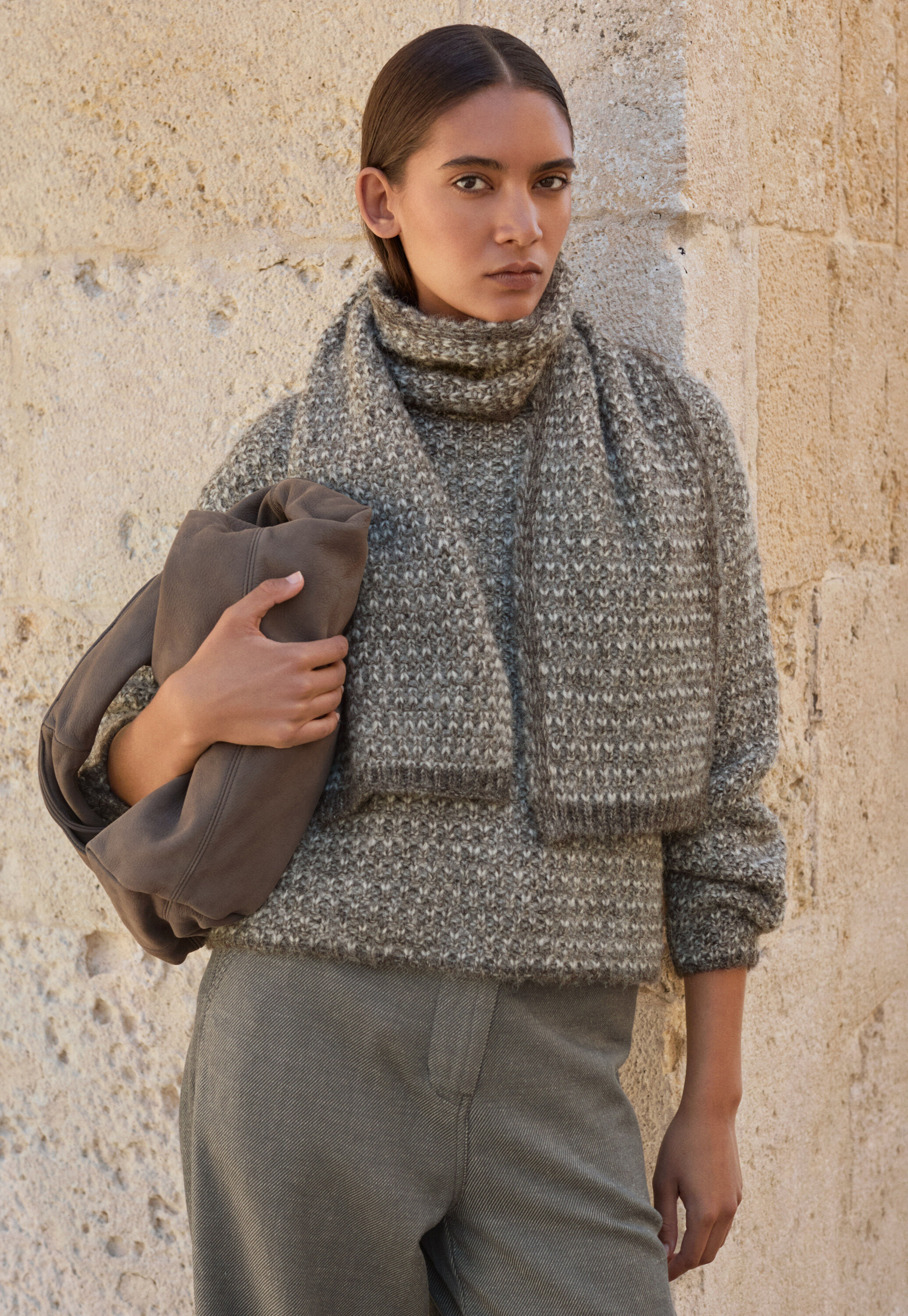 Stitch-detail scarf