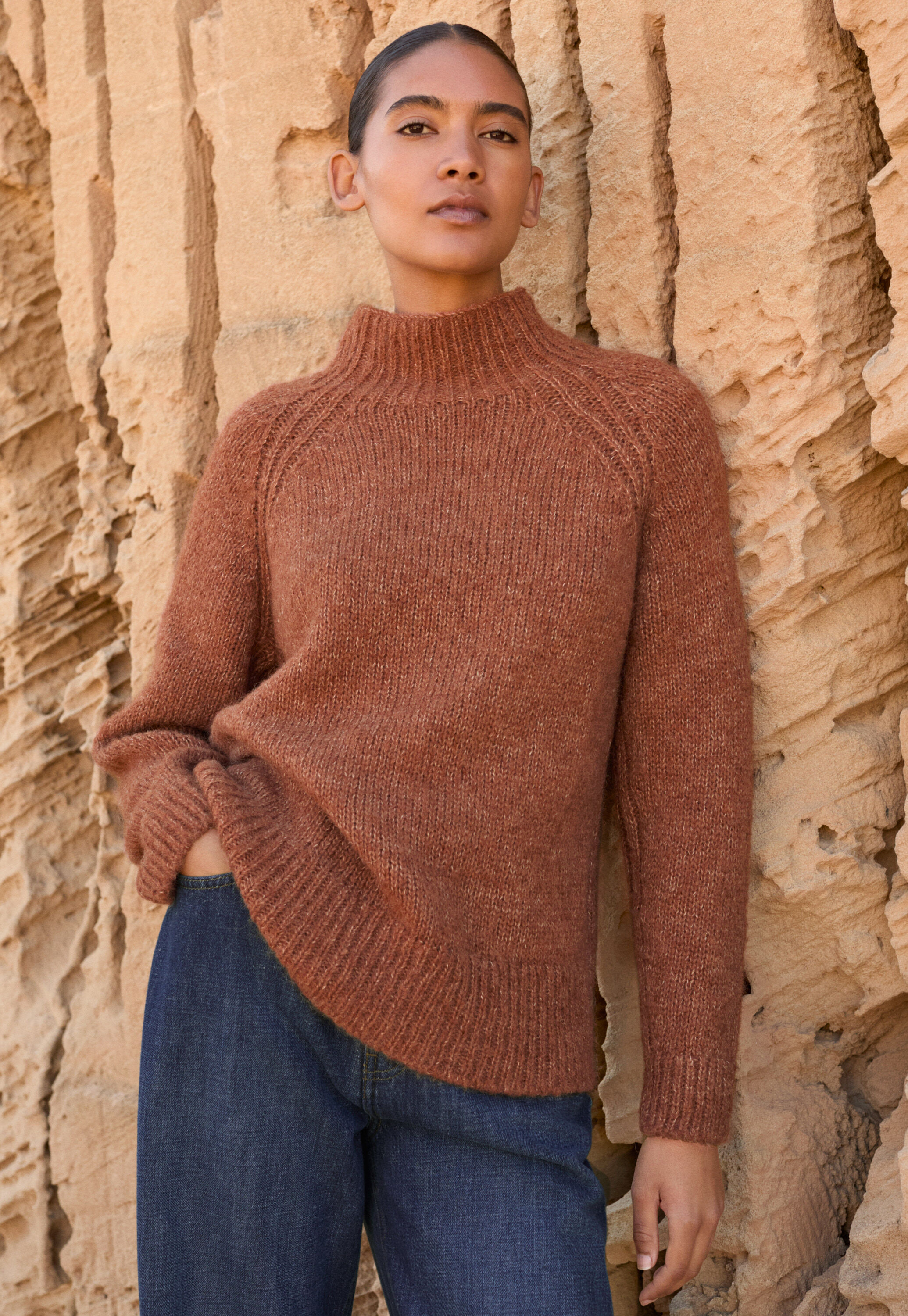Funnel-neck sweater