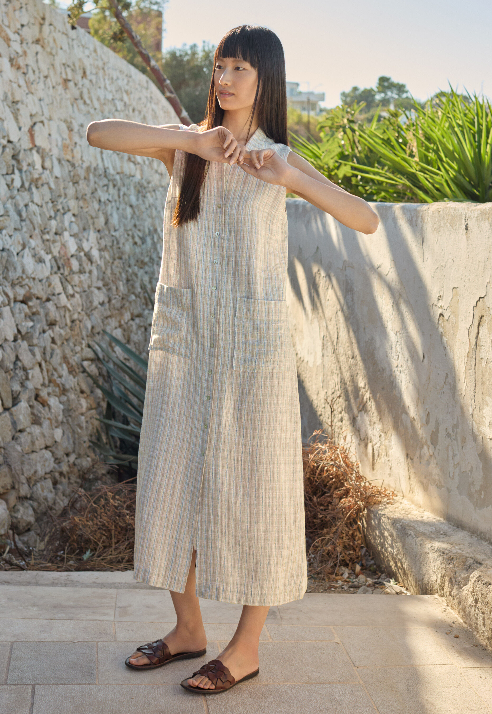 Peplum-detail dress