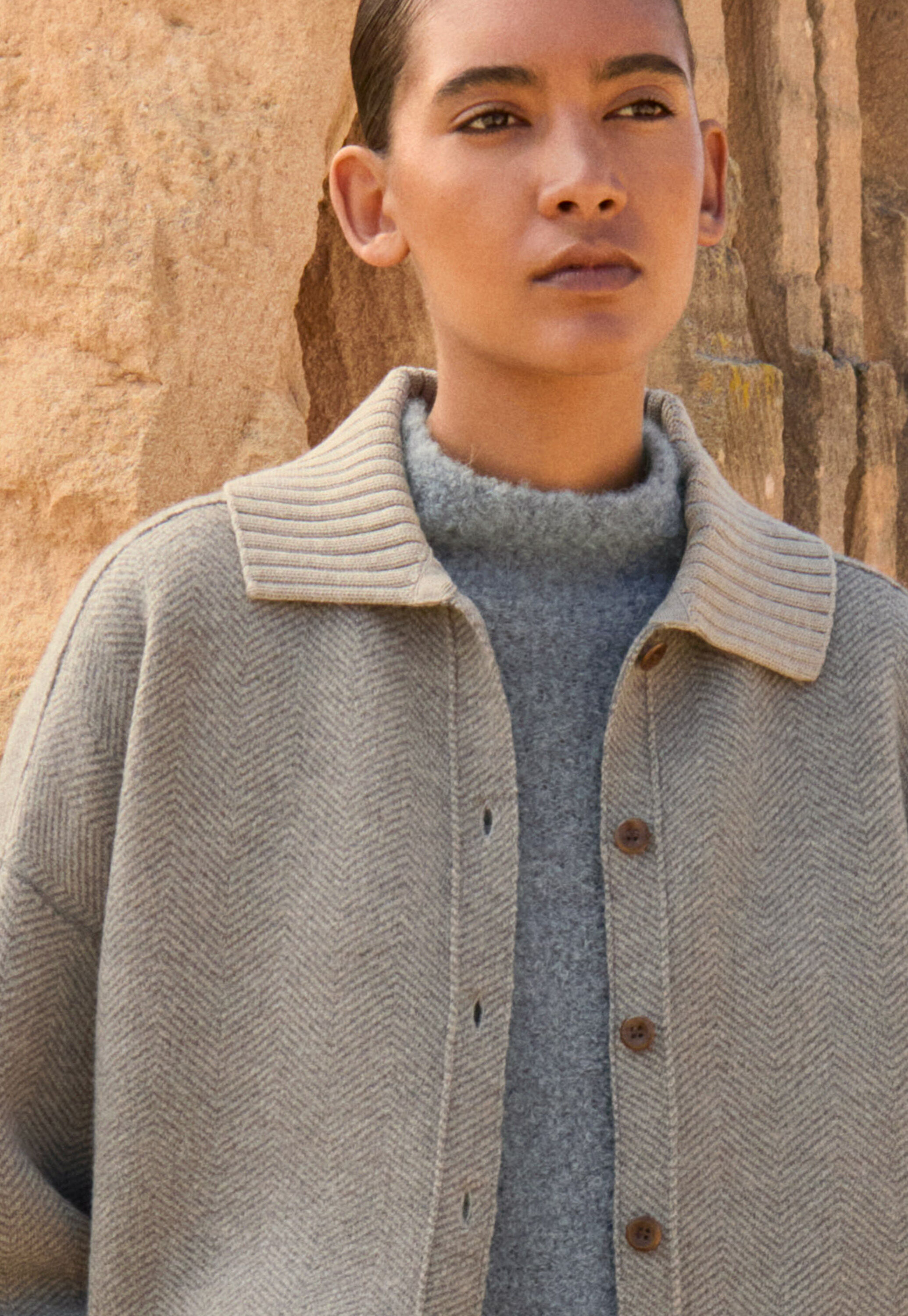 Herringbone coatigan