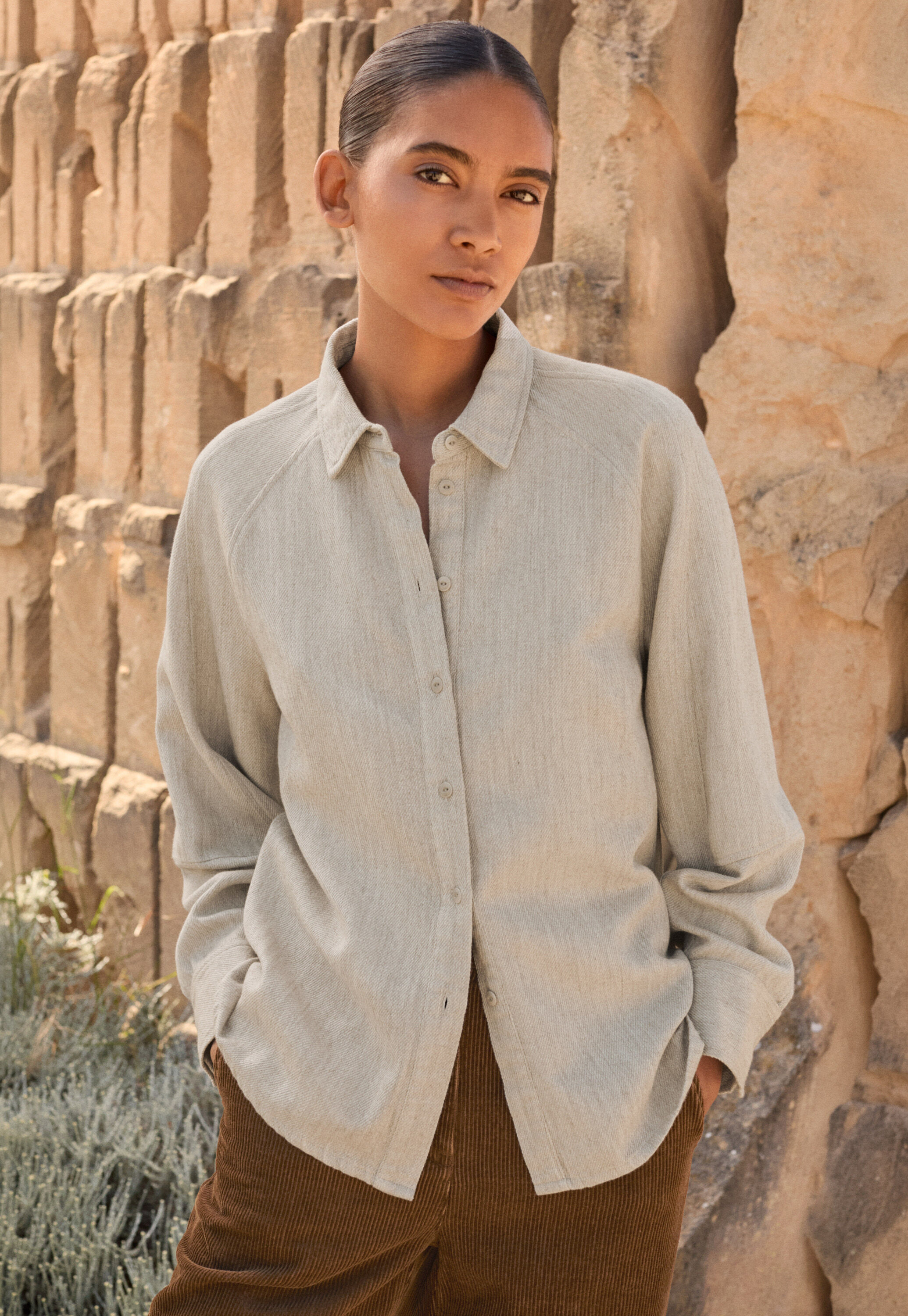 Raglan-sleeve blouse