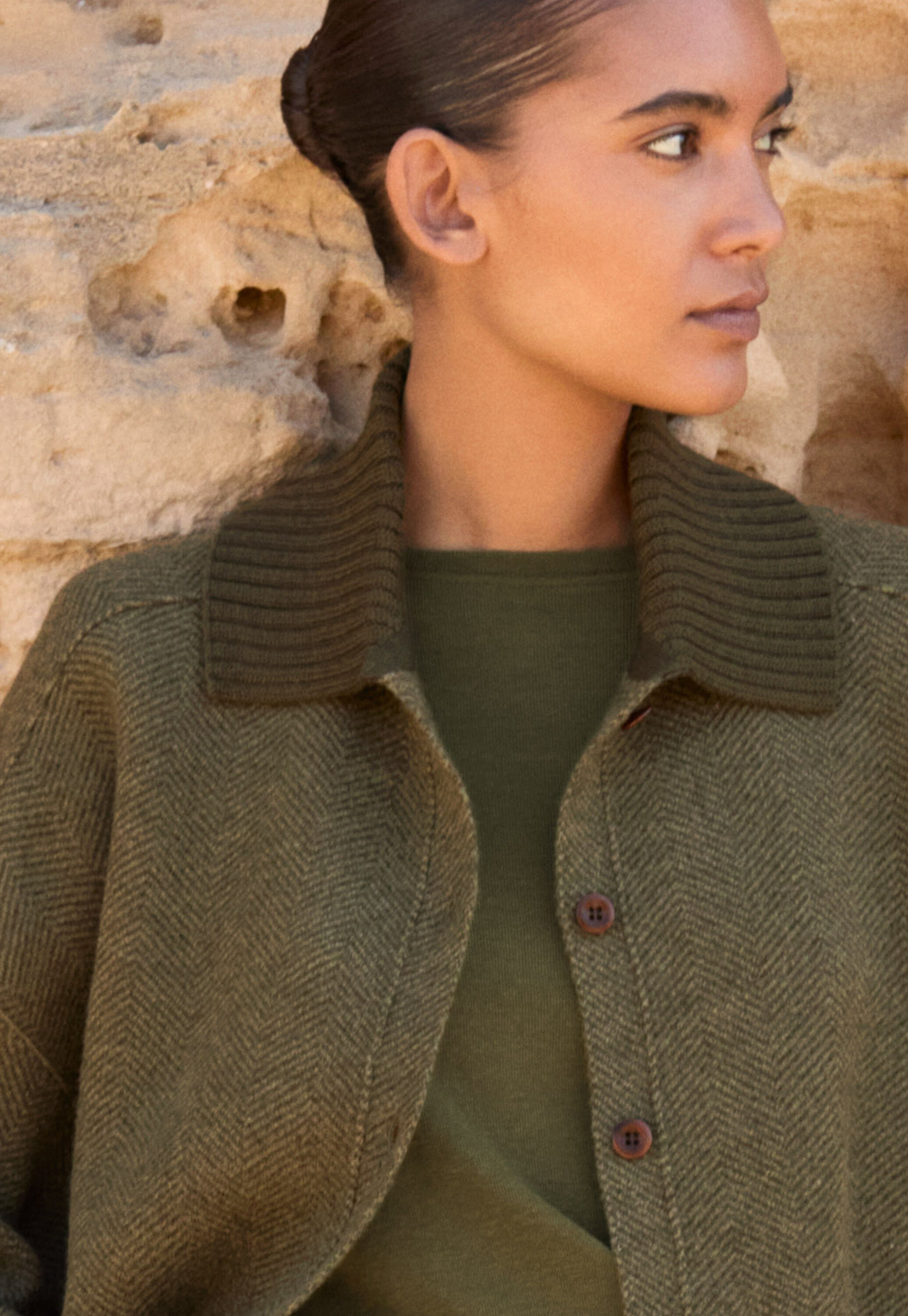 Herringbone coatigan