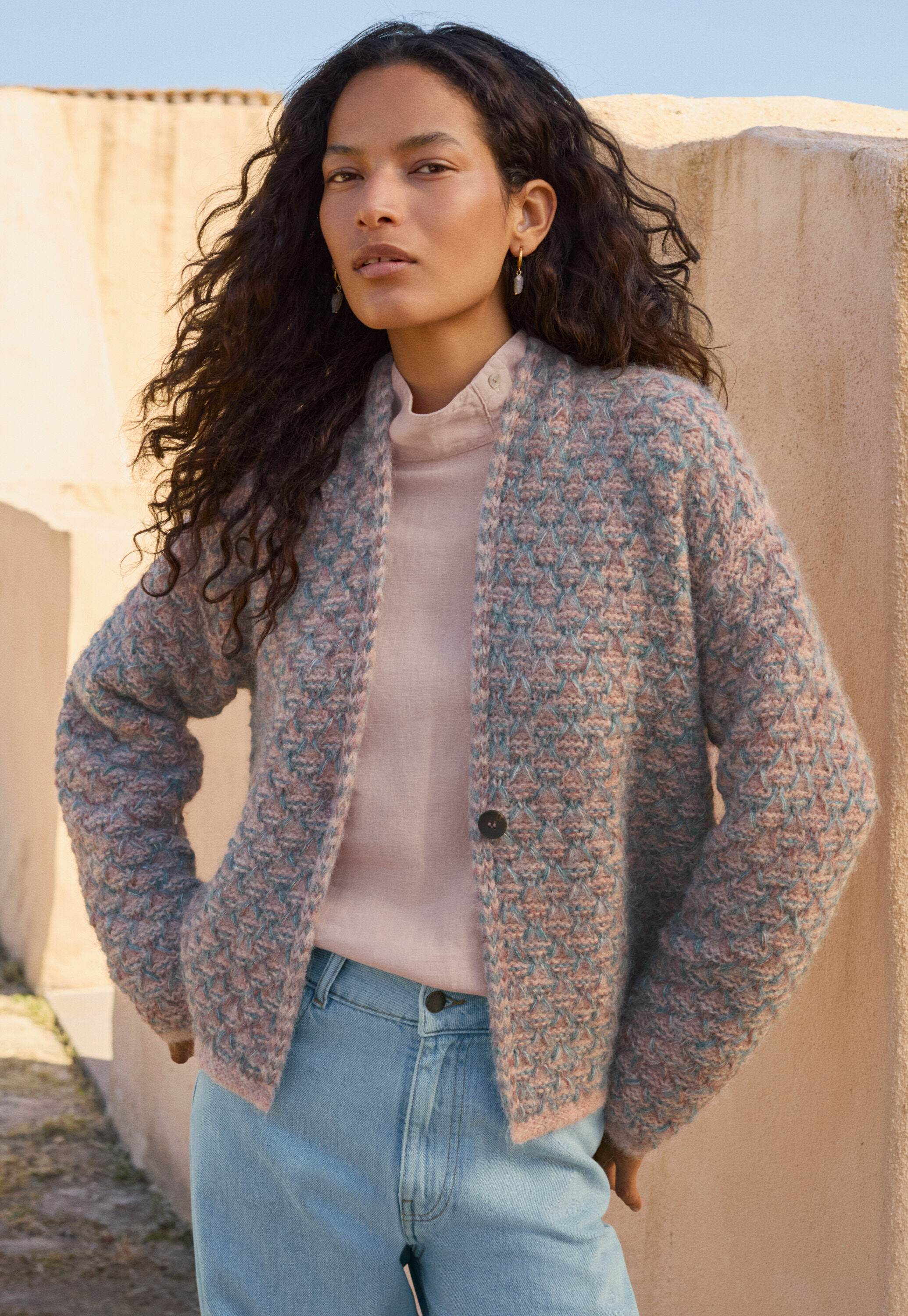 Slip-stitch cardigan