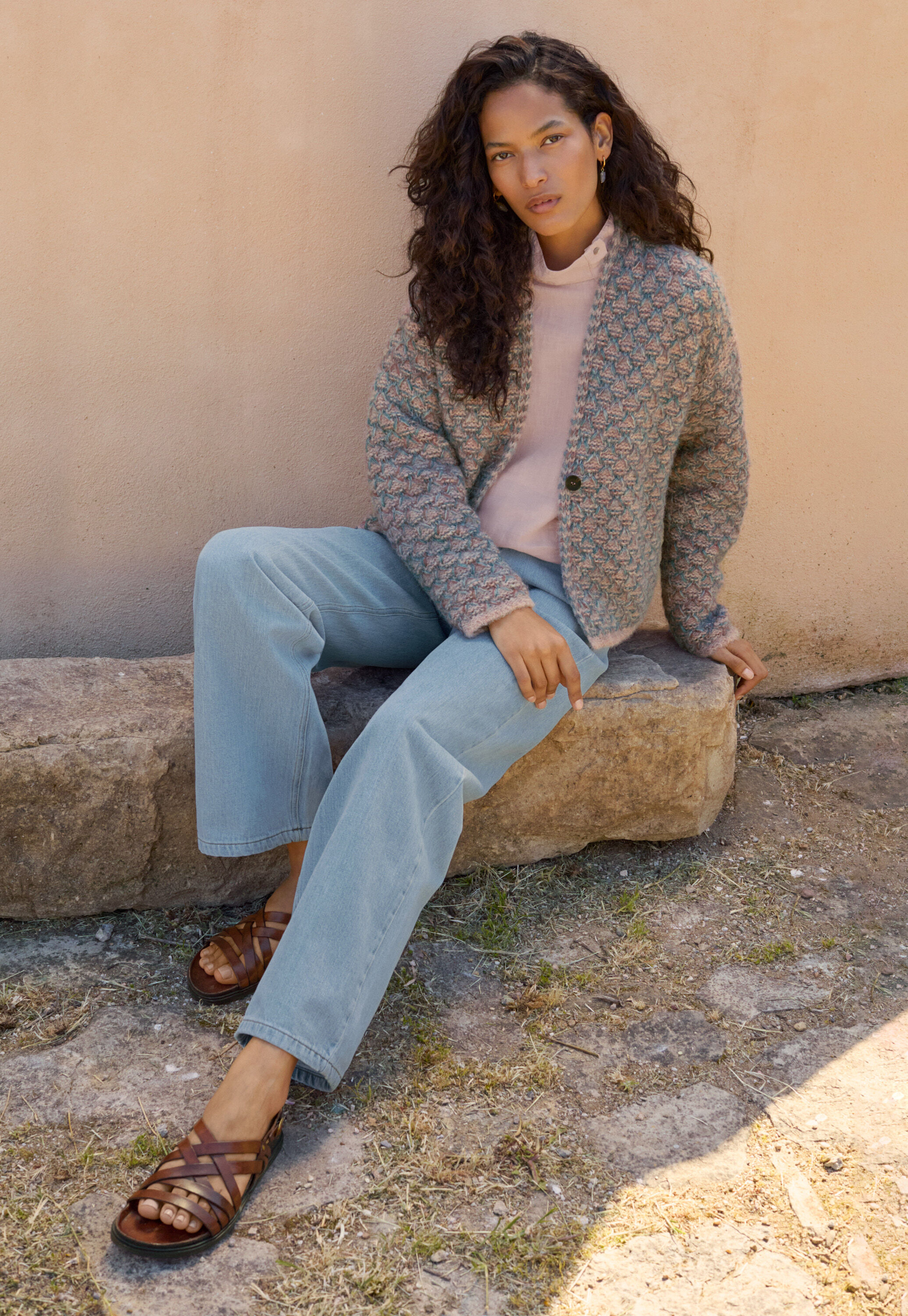 Slip-stitch cardigan