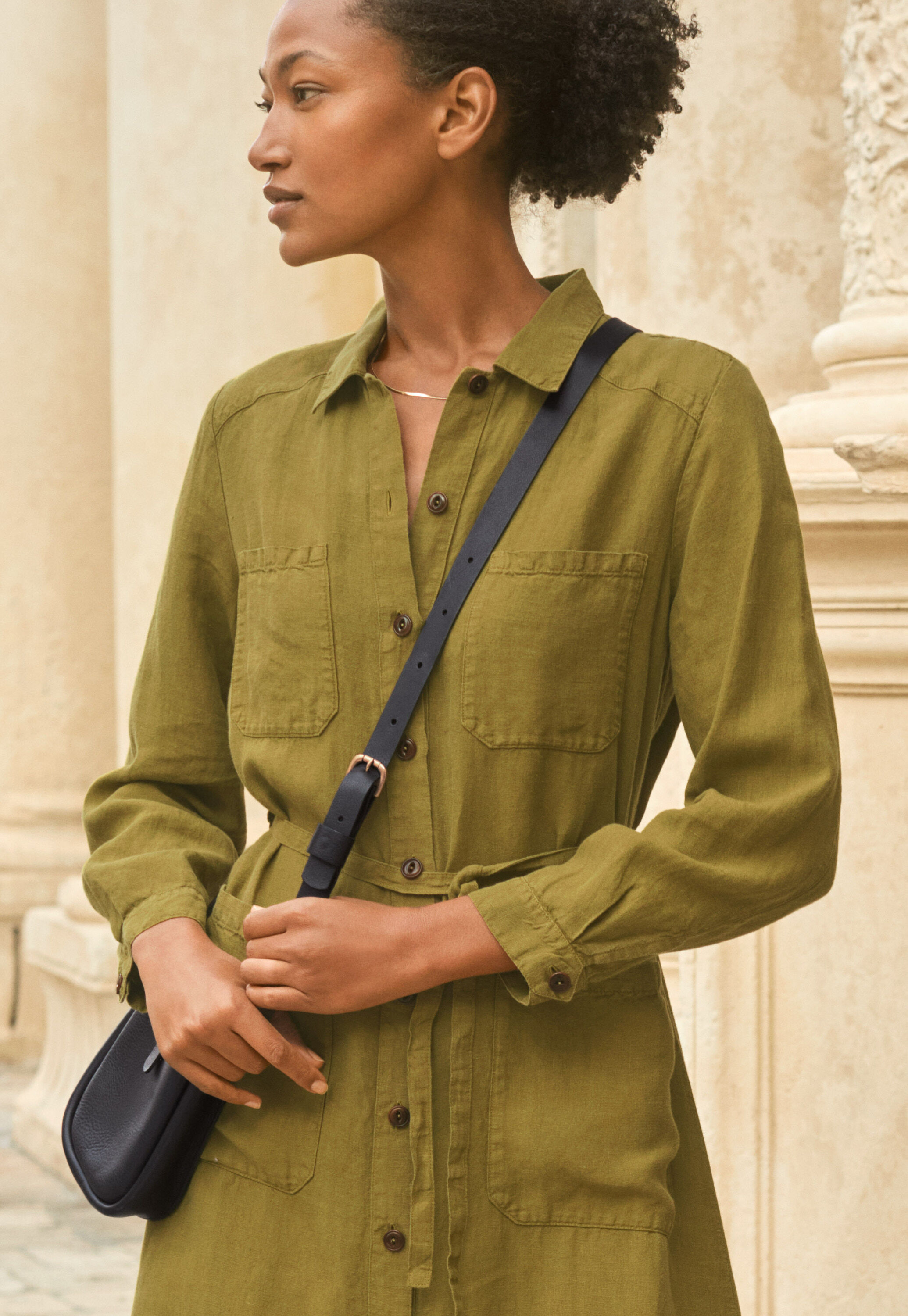 Peplum-detail dress