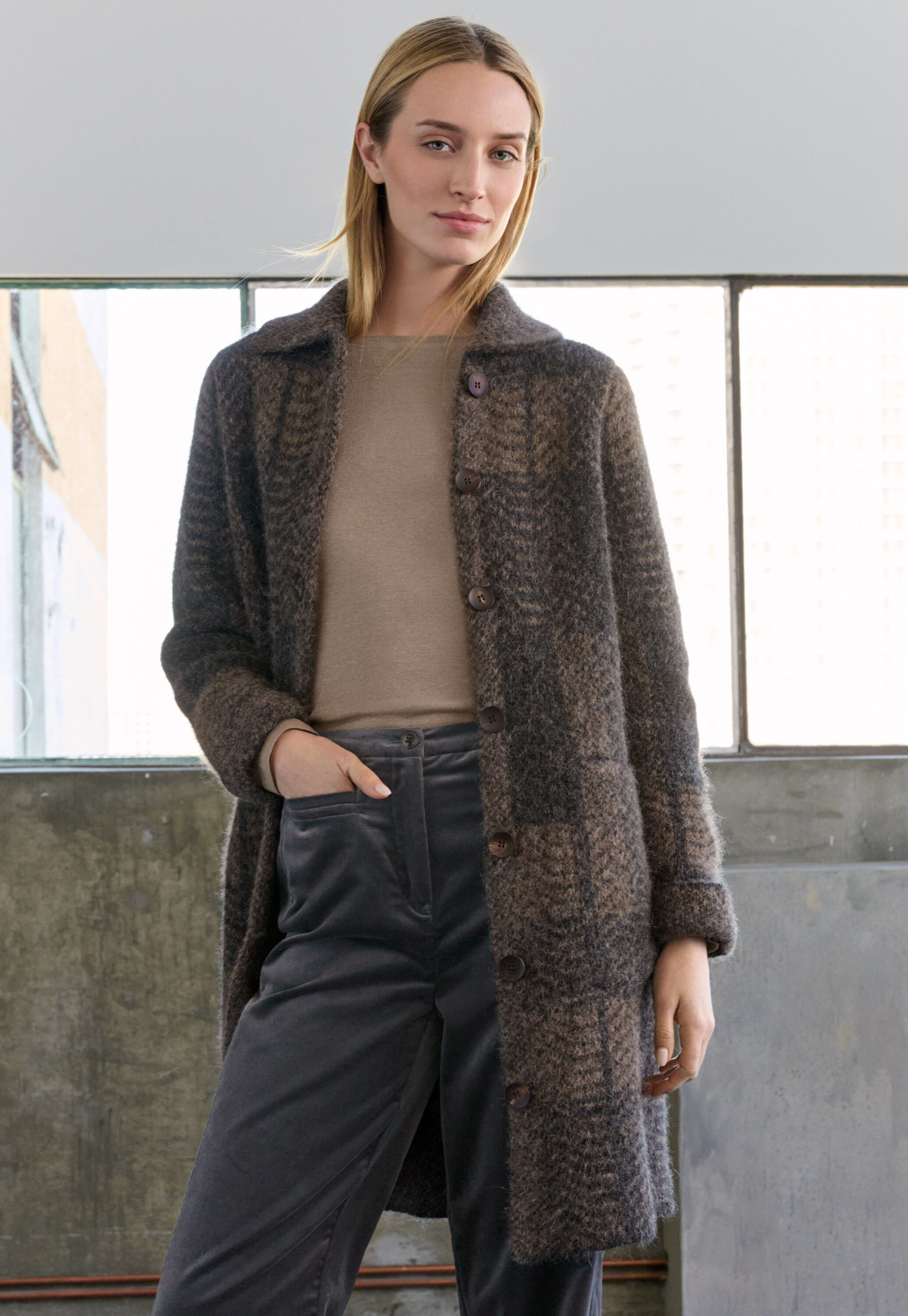 Ribbed long-sleeve top