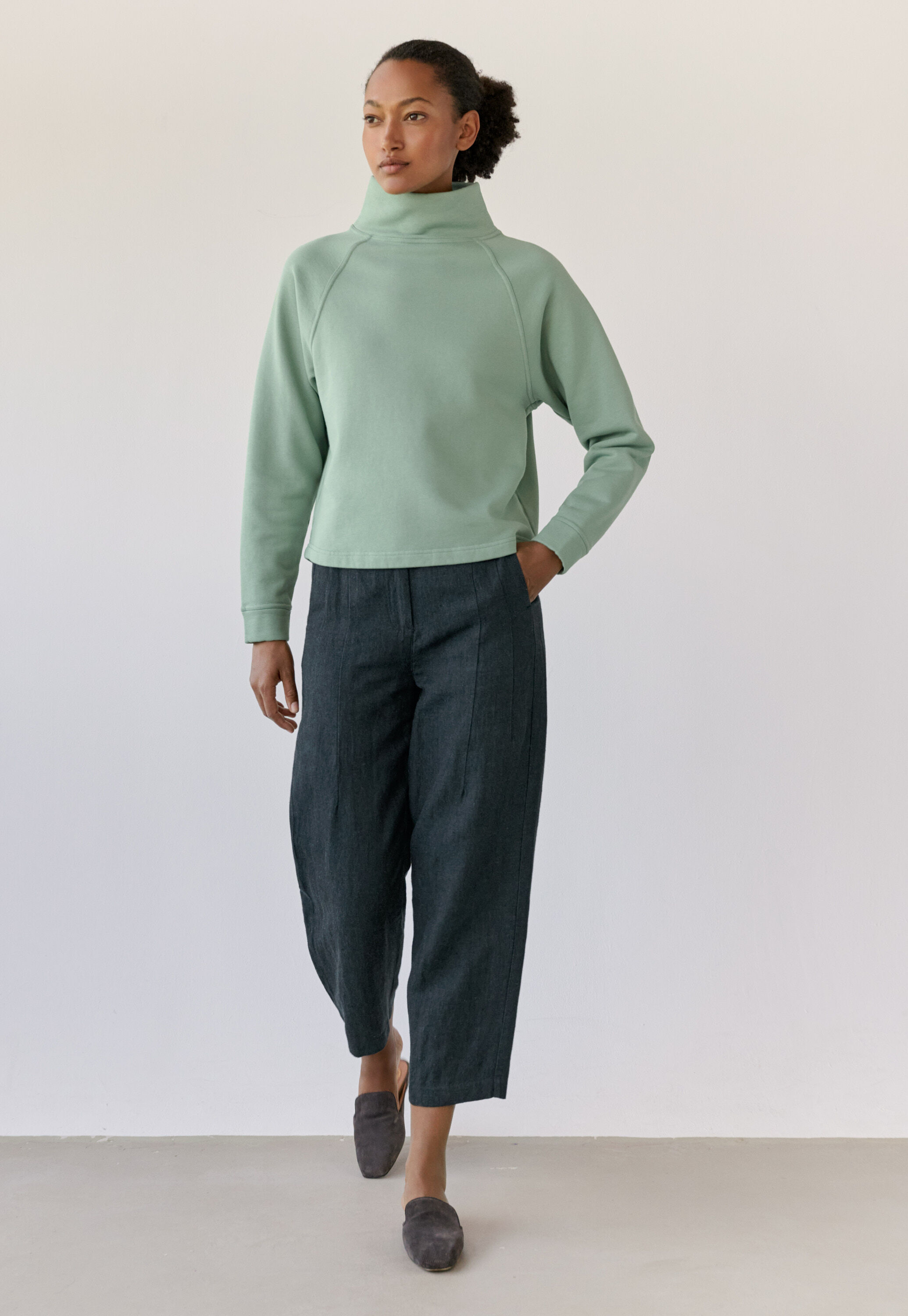 Funnel-neck sweatshirt